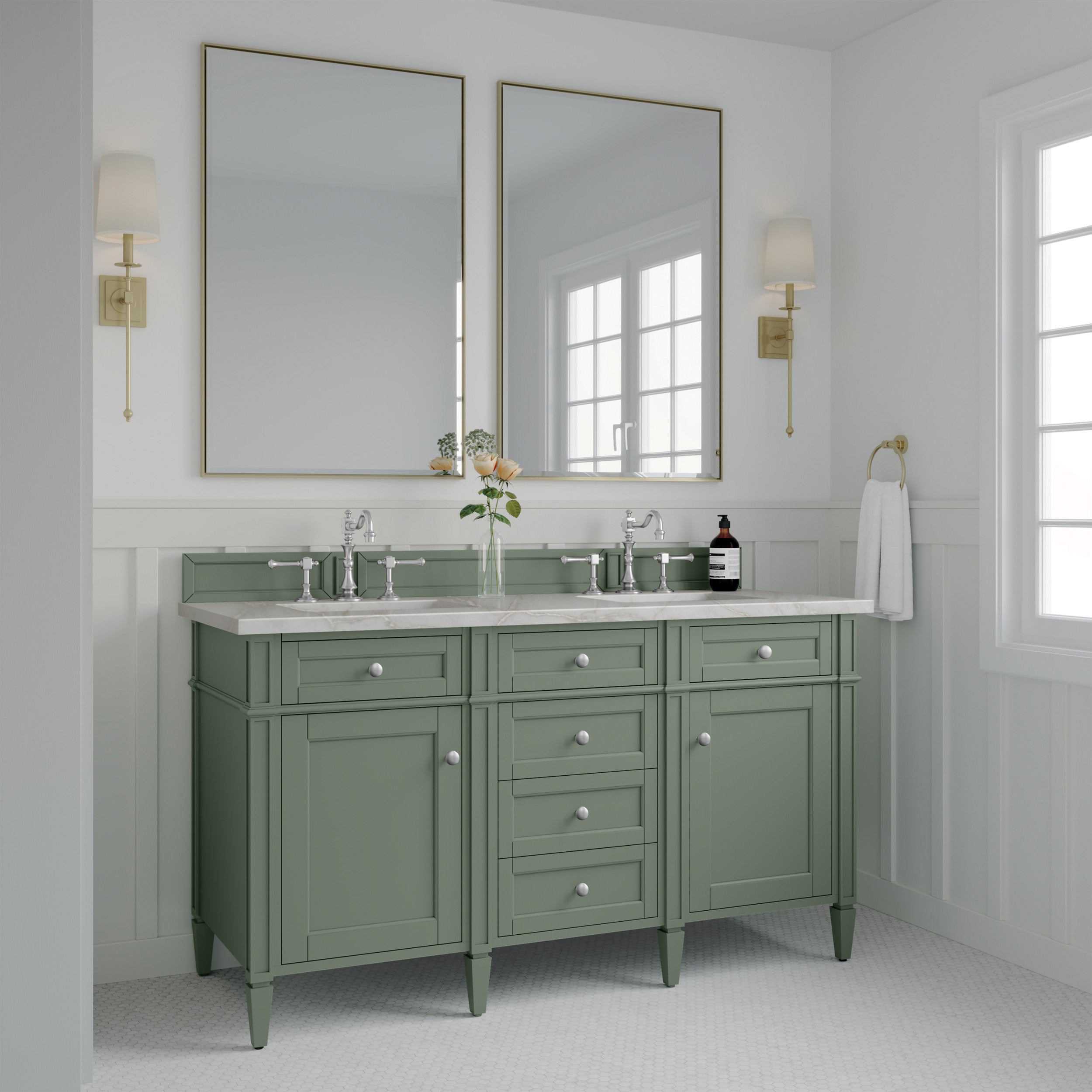 Smokey Celadon / Victorian Silver - 3 Faucet Holes
