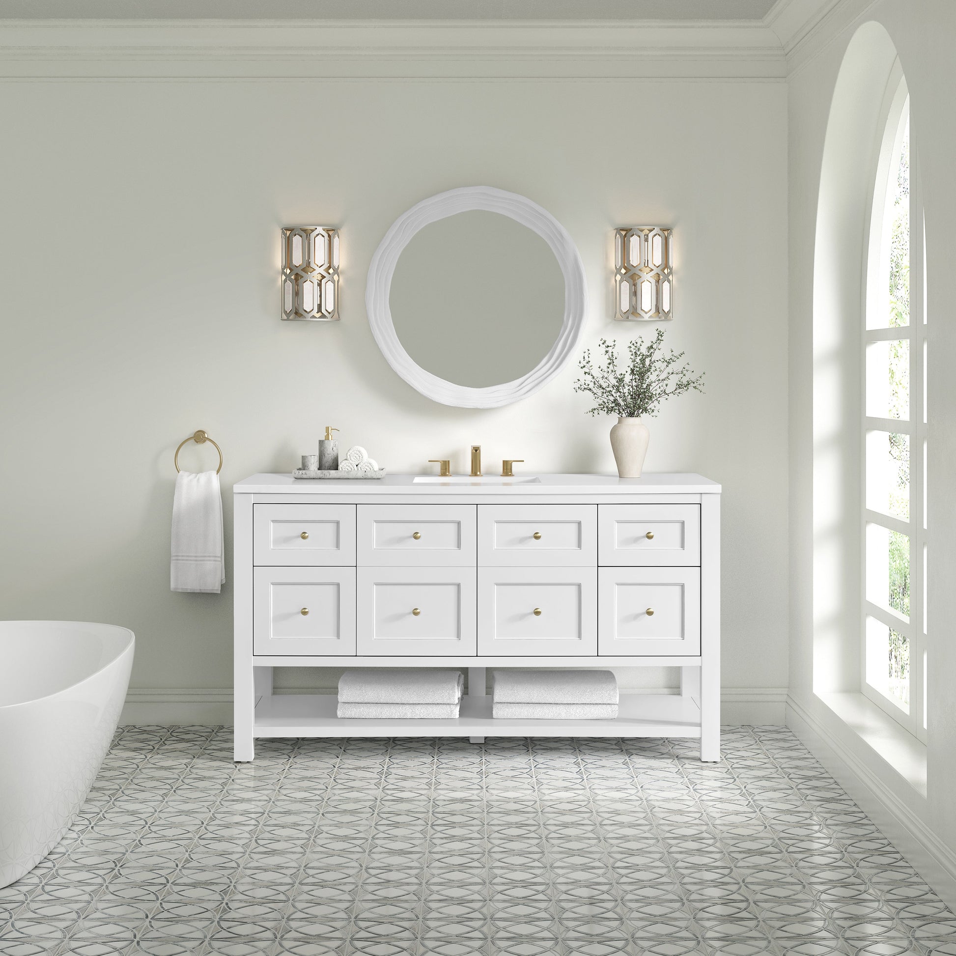 Bright White / White Zeus - 3 Faucet Holes