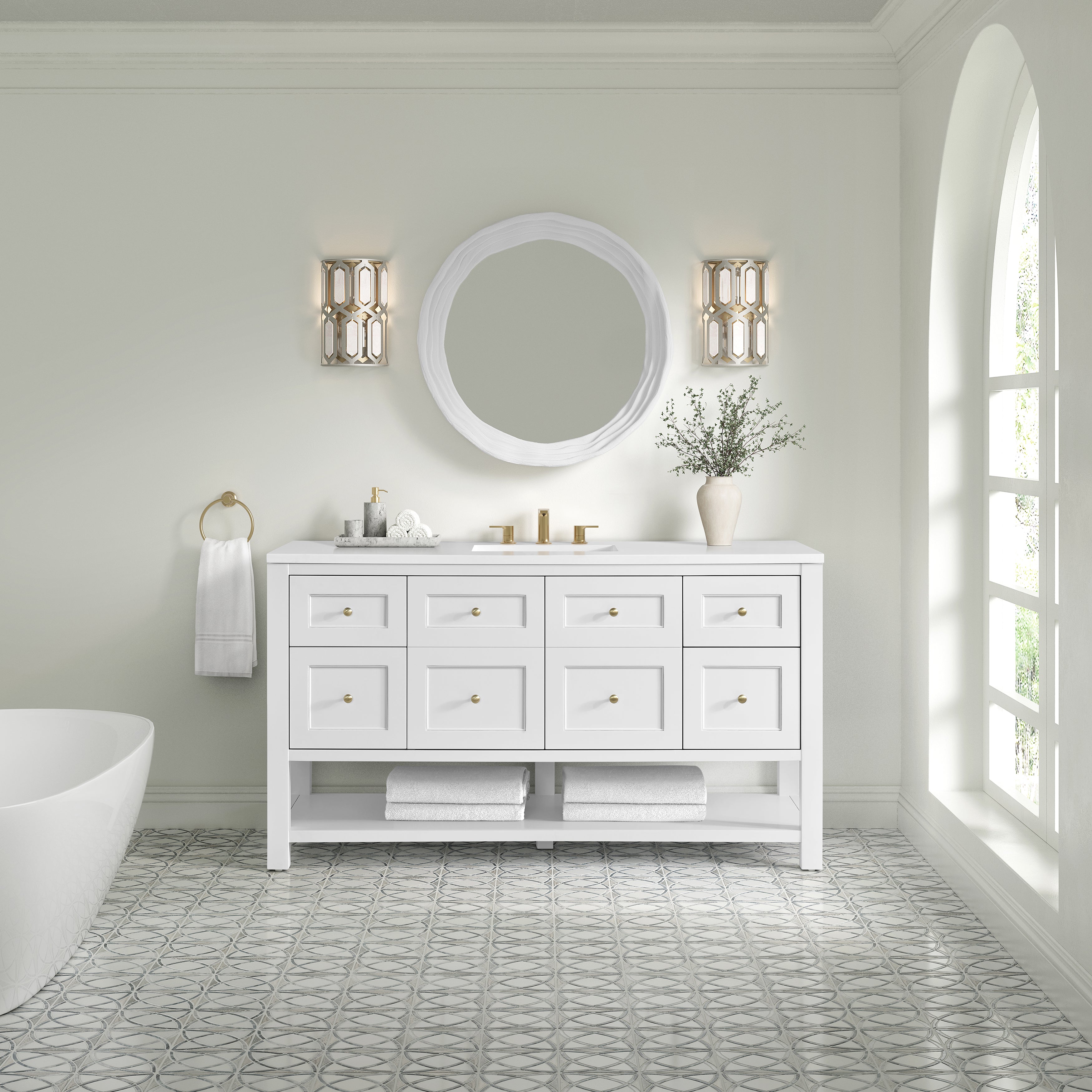 Bright White / White Zeus - 3 Faucet Holes