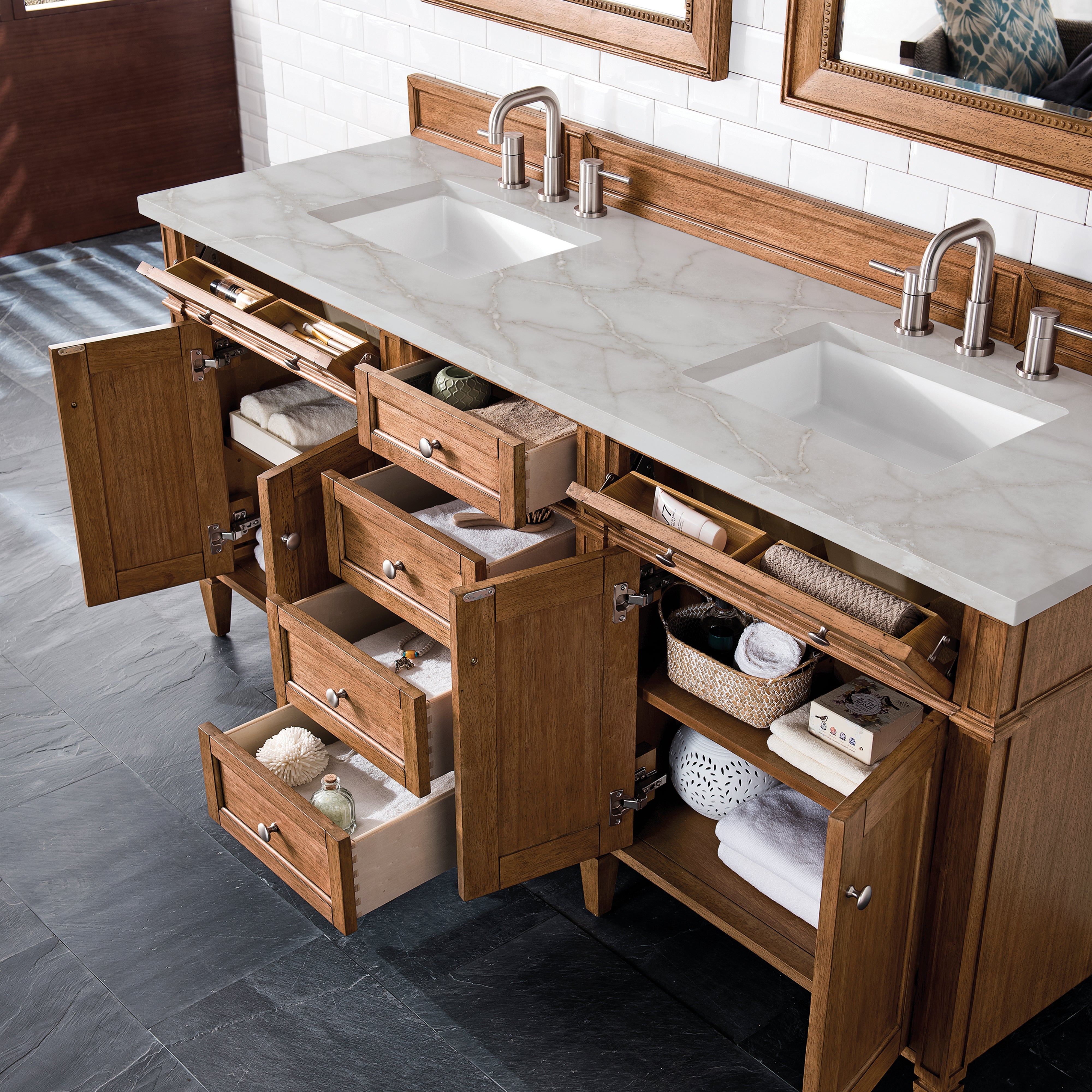 Saddle Brown / Victorian Silver - 3 Faucet Holes