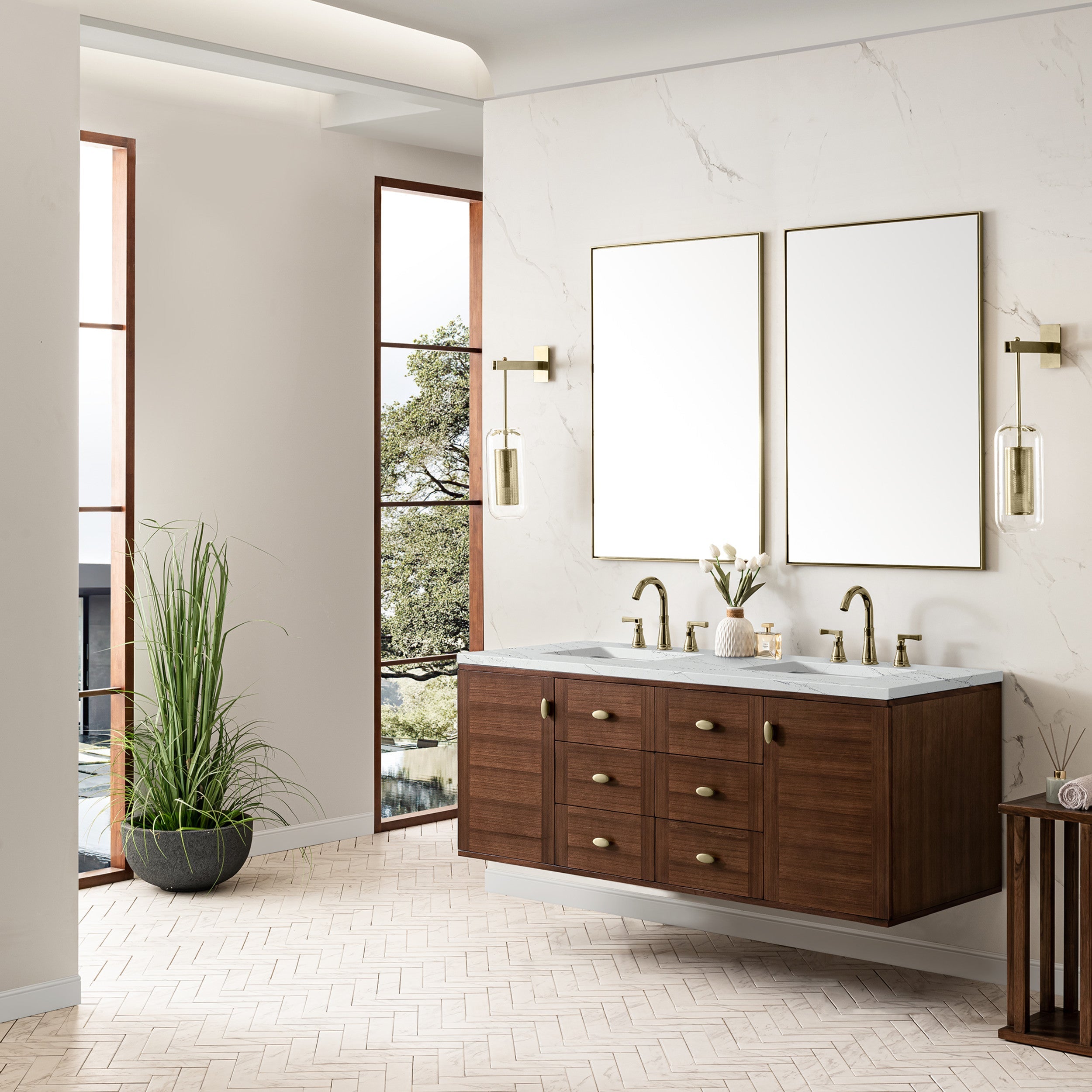Mid-Century Walnut / Ethereal Noctis - 3 Faucet Holes