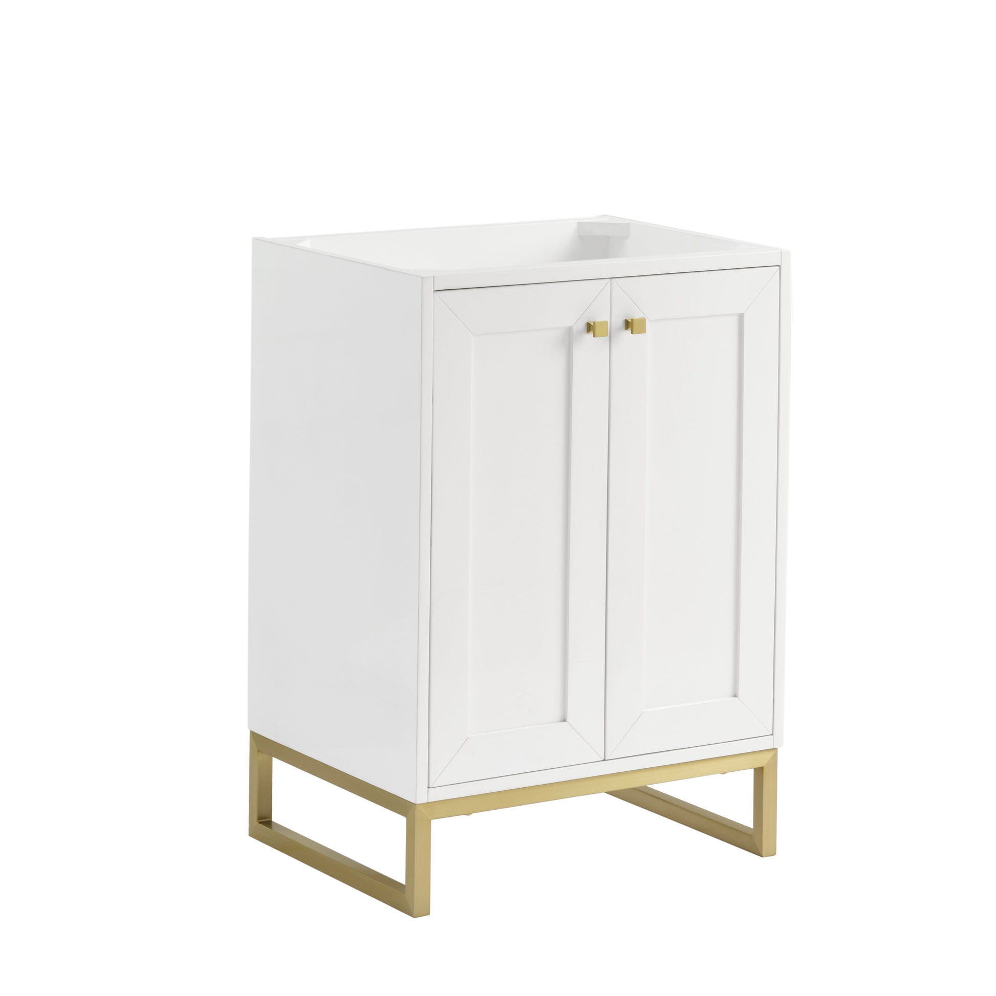 Glossy White / Champagne Brass