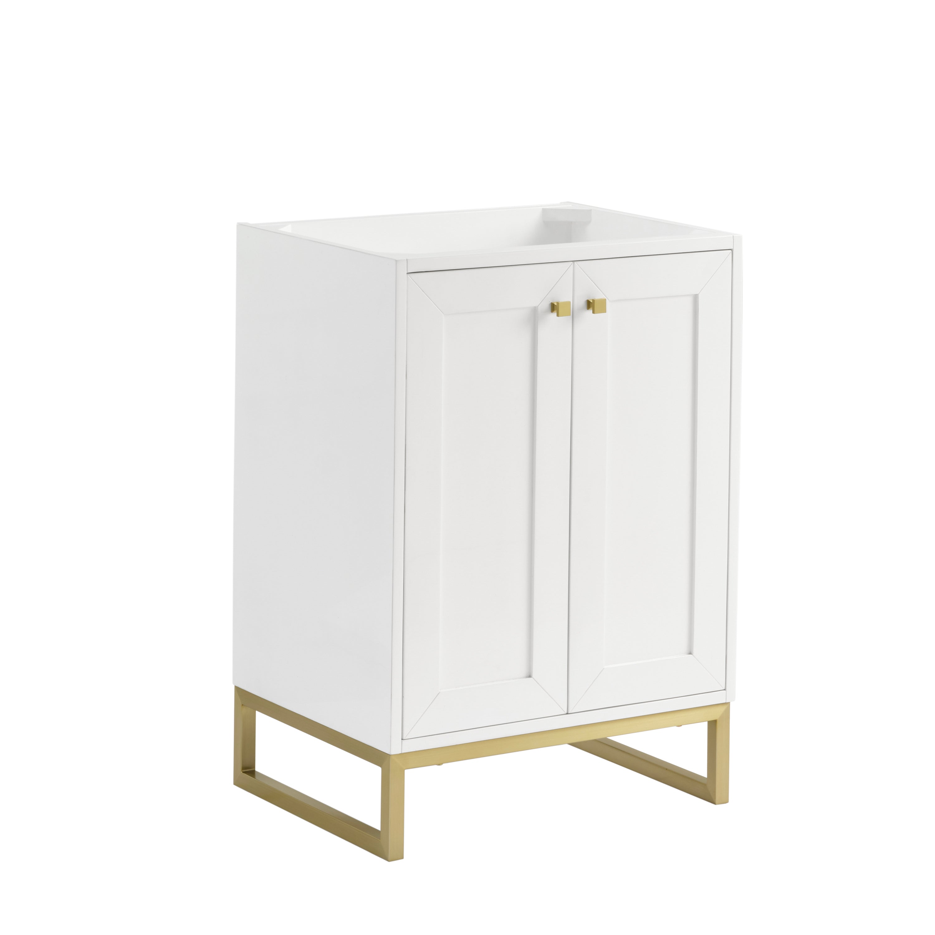 Glossy White / Champagne Brass