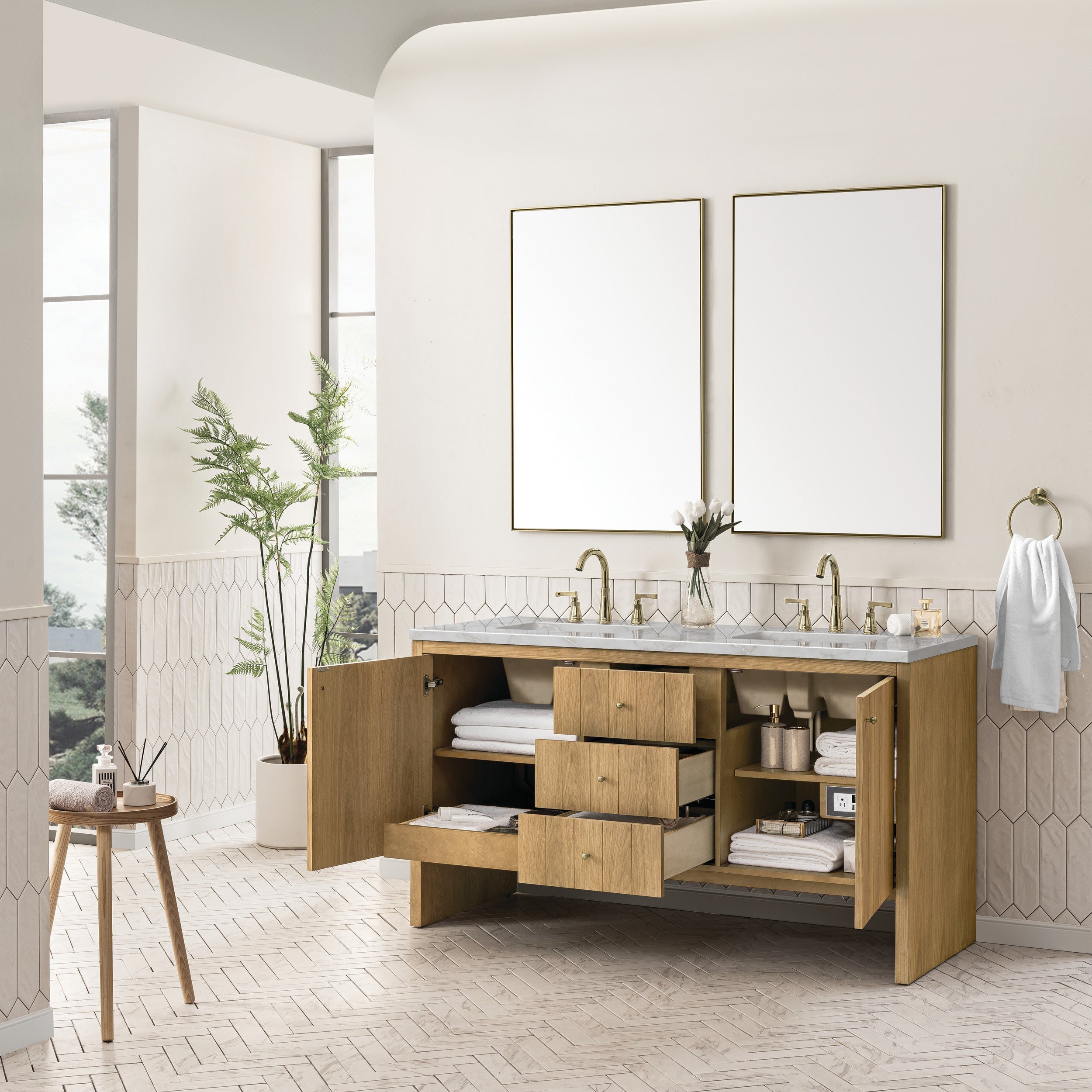 Light Natural Oak / Victorian Silver - 3 Faucet Holes