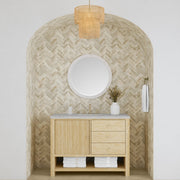 Sunwashed Oak / Eternal Jasmine Pearl - 3 Faucet Holes