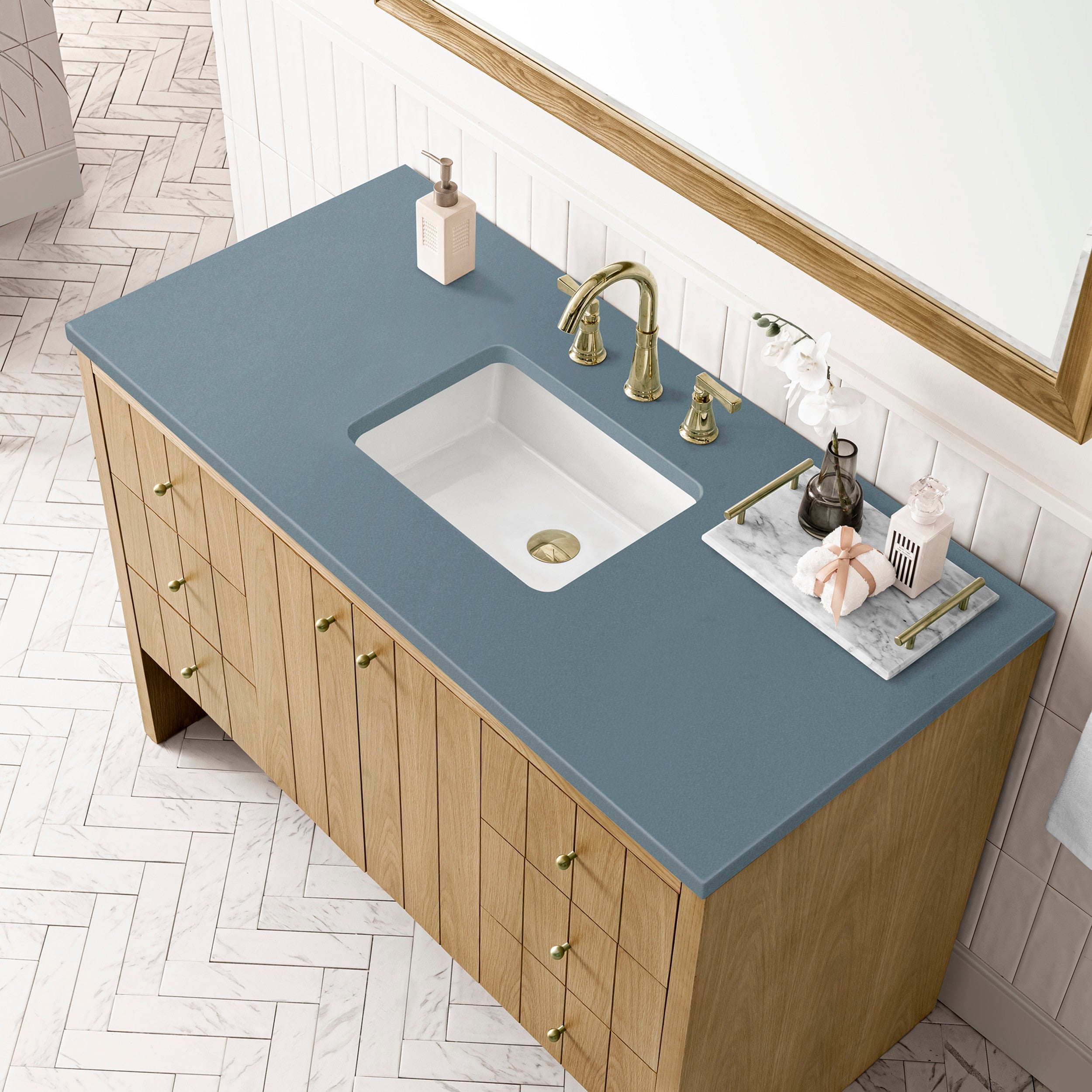 Light Natural Oak / Cala Blue - 3 Faucet Holes