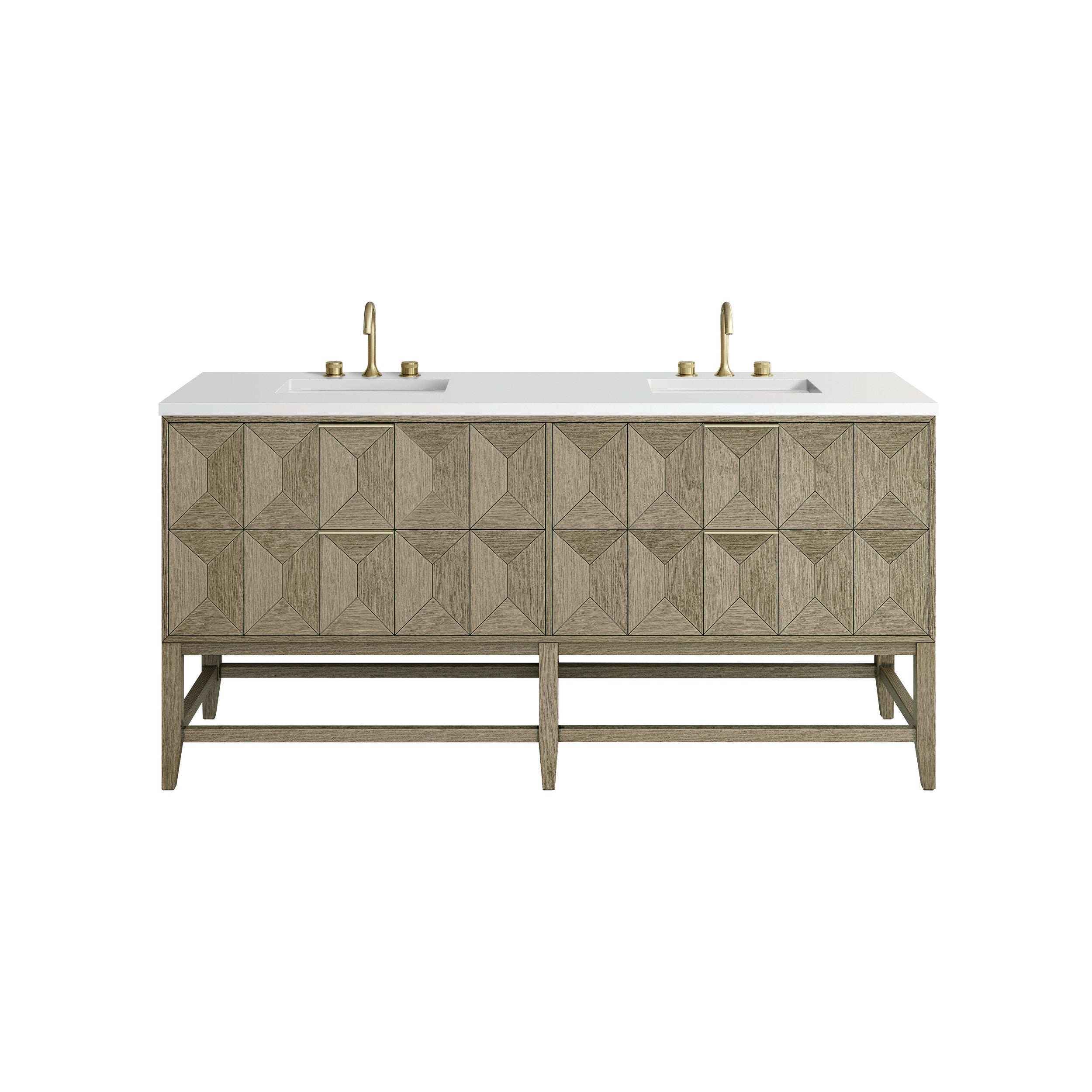 Pebble Oak / White Zeus - 3 Faucet Holes