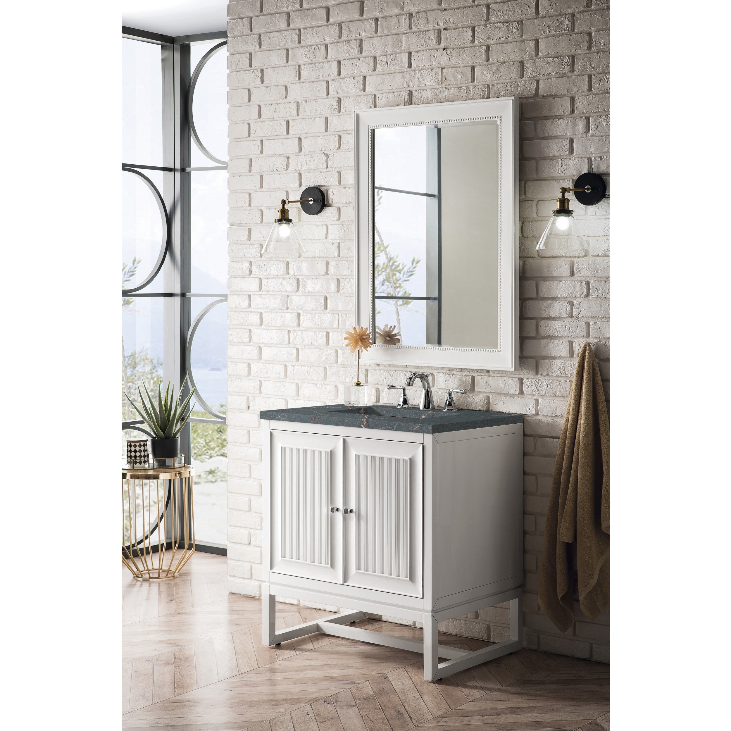 Glossy White / Parisien Bleu - 3 Faucet Holes