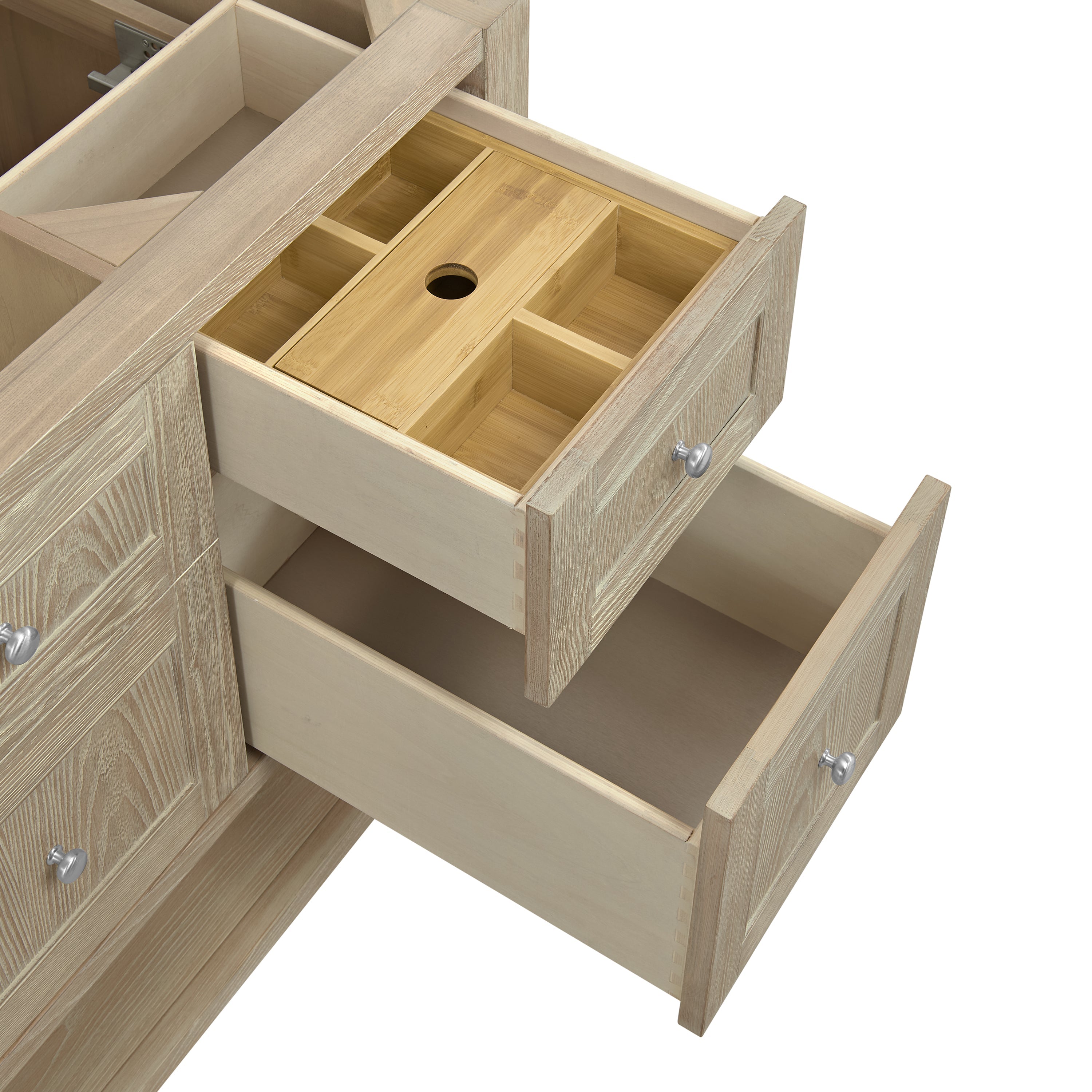 Whitewashed Oak / Victorian Silver - 3 Faucet Holes