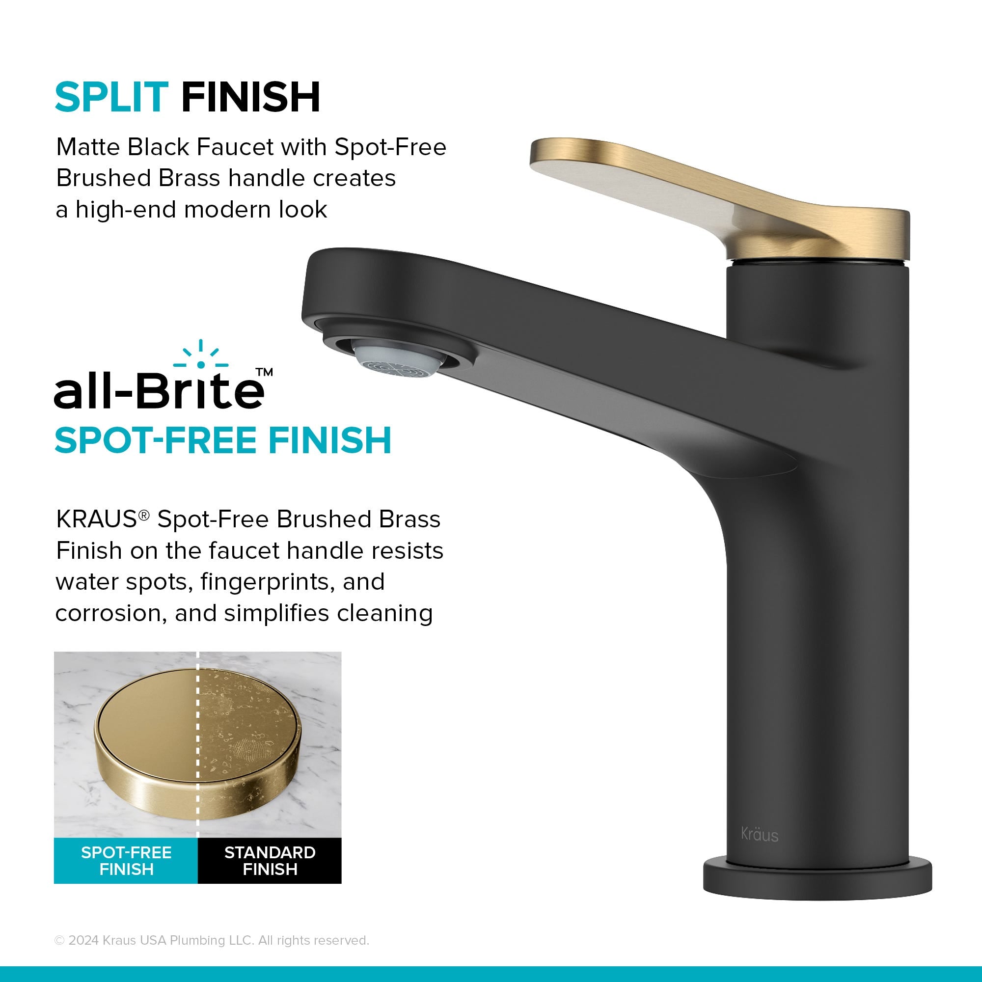 Spot Free Brushed Brass / Matte Black