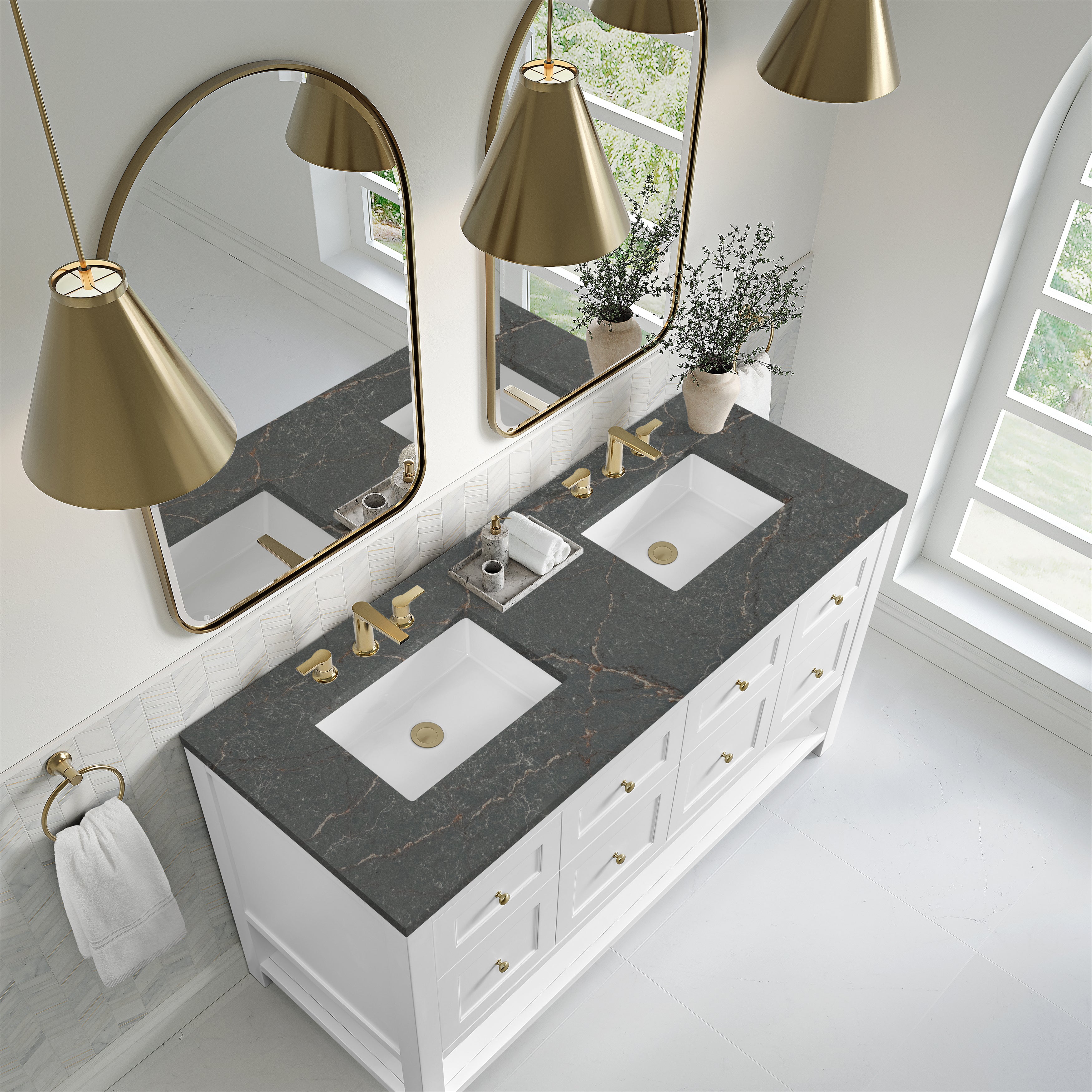 Bright White / Parisien Bleu - 3 Faucet Holes