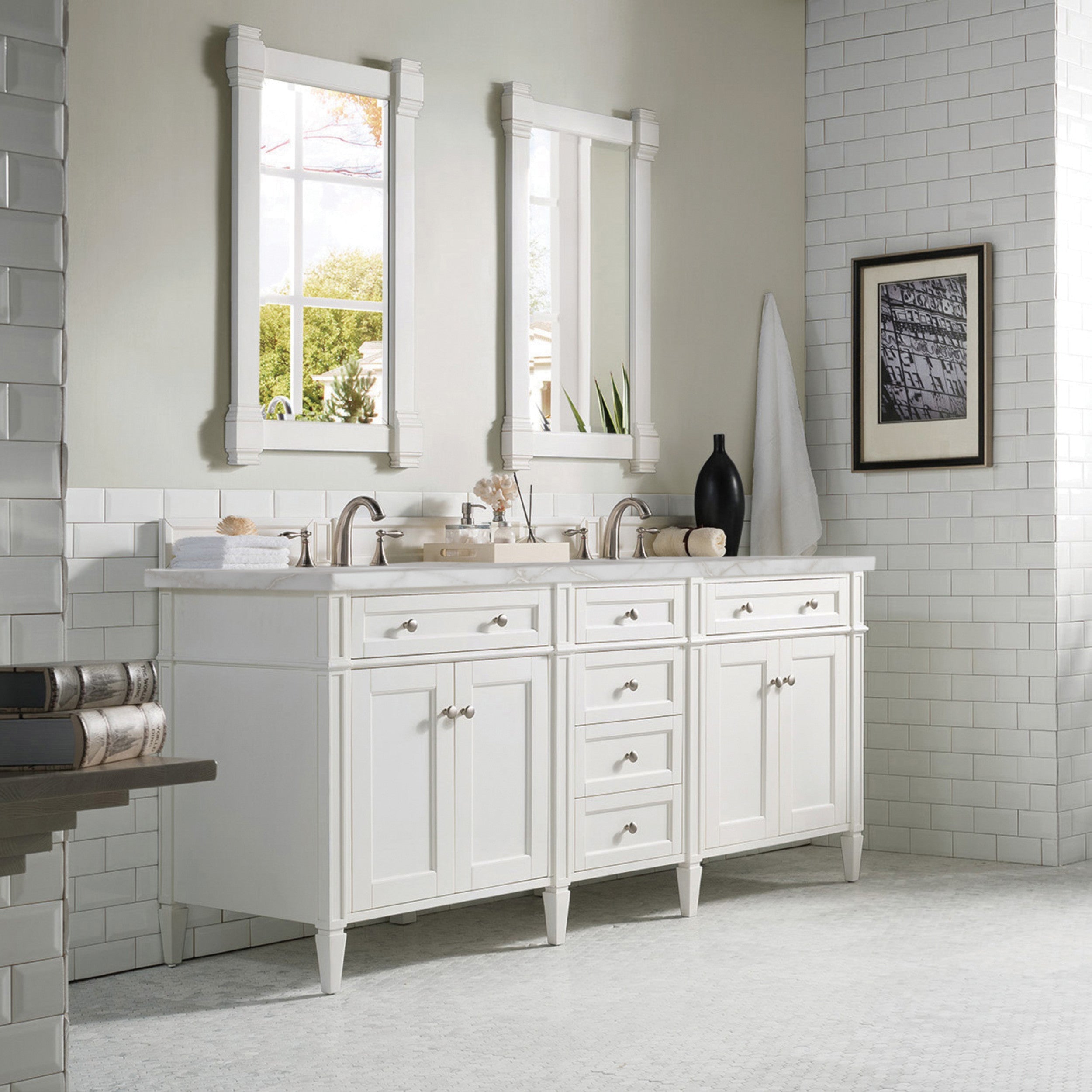 Bright White / Victorian Silver - 3 Faucet Holes