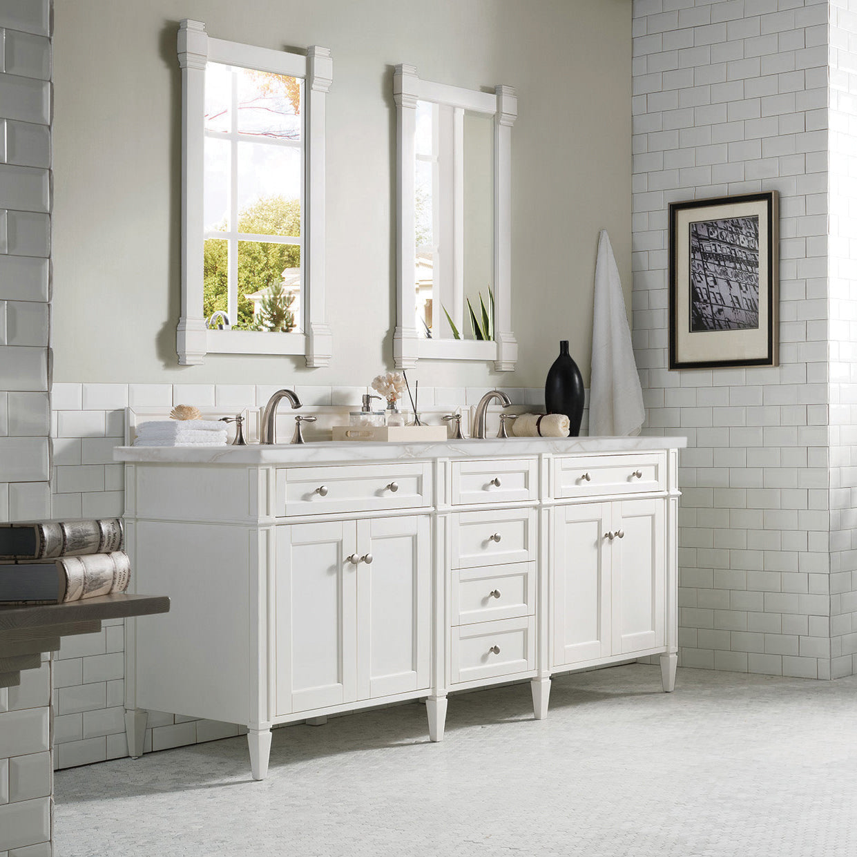 Bright White / Victorian Silver - 3 Faucet Holes