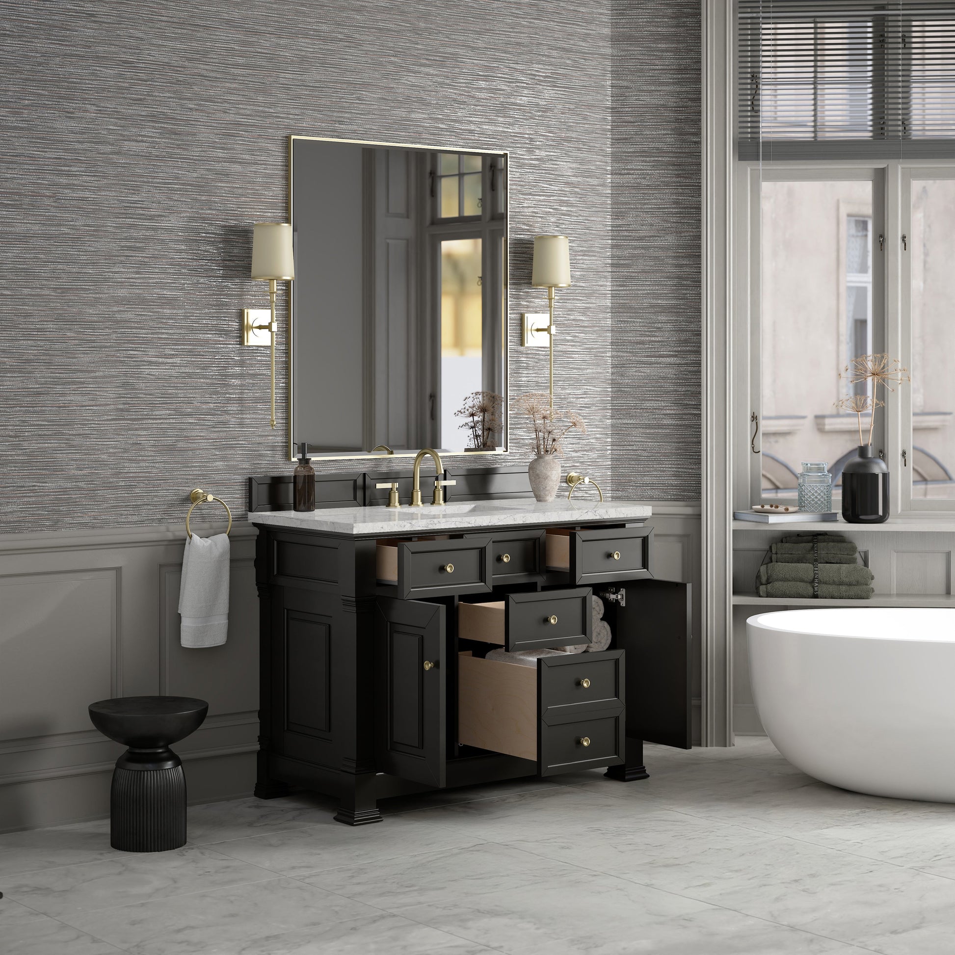 Black Onyx / Eternal Jasmine Pearl - 3 Faucet Holes