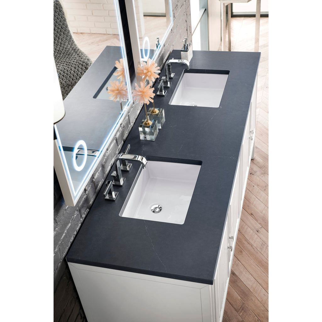 Glossy White / Charcoal Soapstone - 3 Faucet Holes