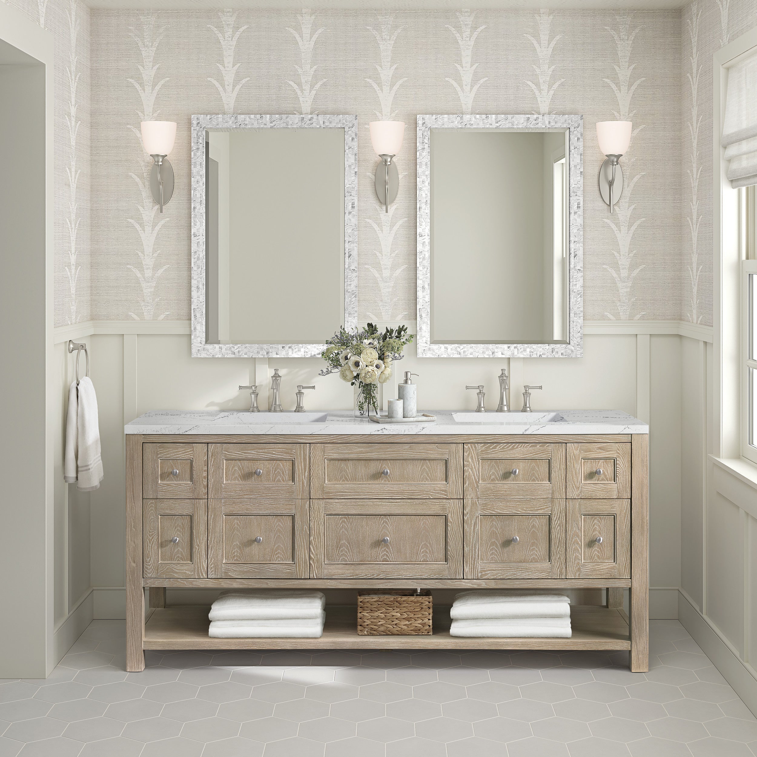 Whitewashed Oak / Ethereal Noctis - 3 Faucet Holes