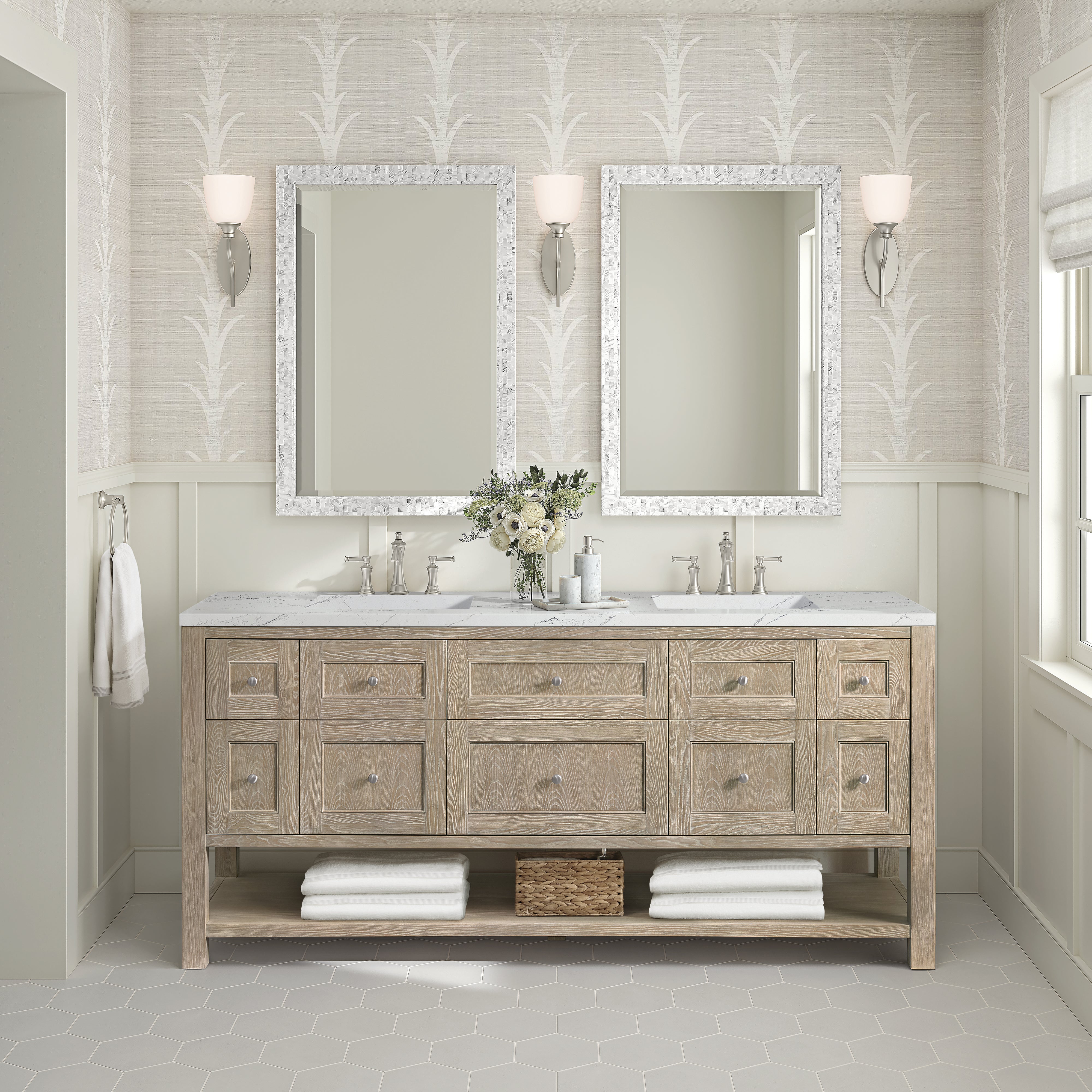 Whitewashed Oak / Ethereal Noctis - 3 Faucet Holes