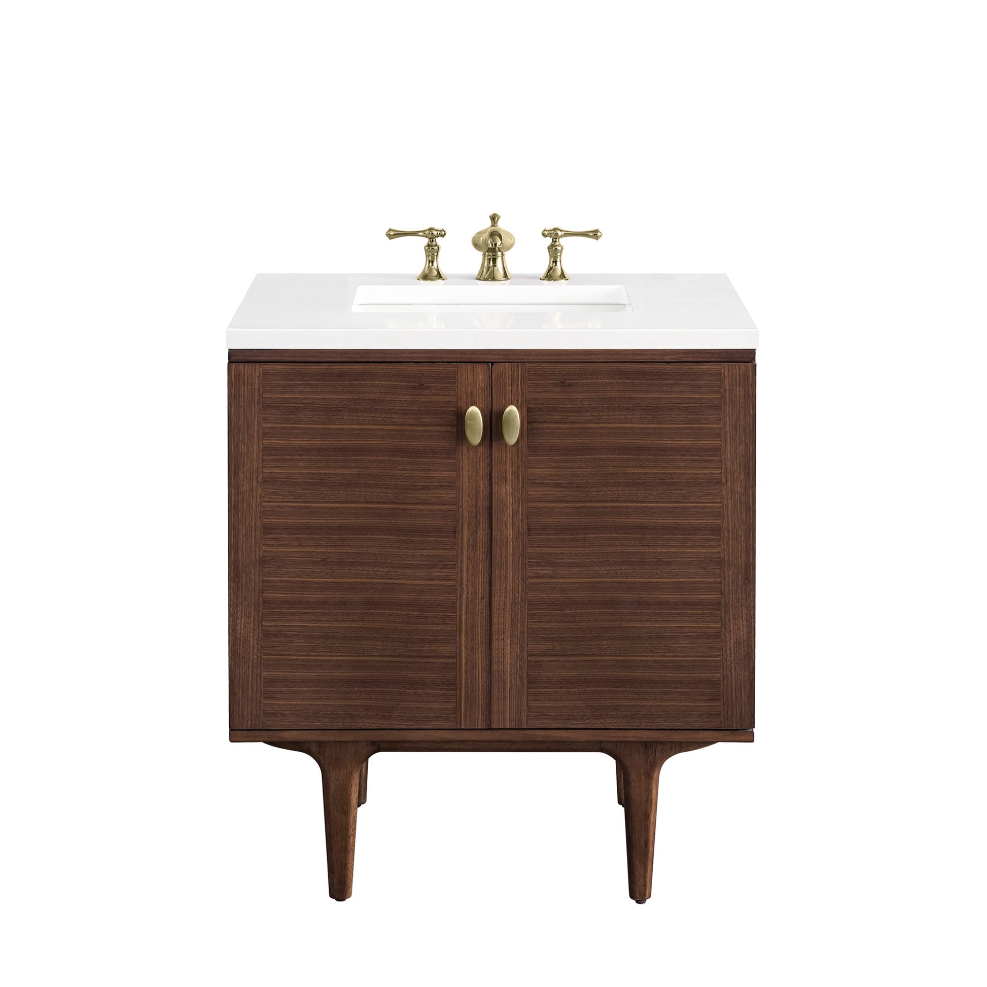 Mid-Century Walnut / White Zeus - 3 Faucet Holes