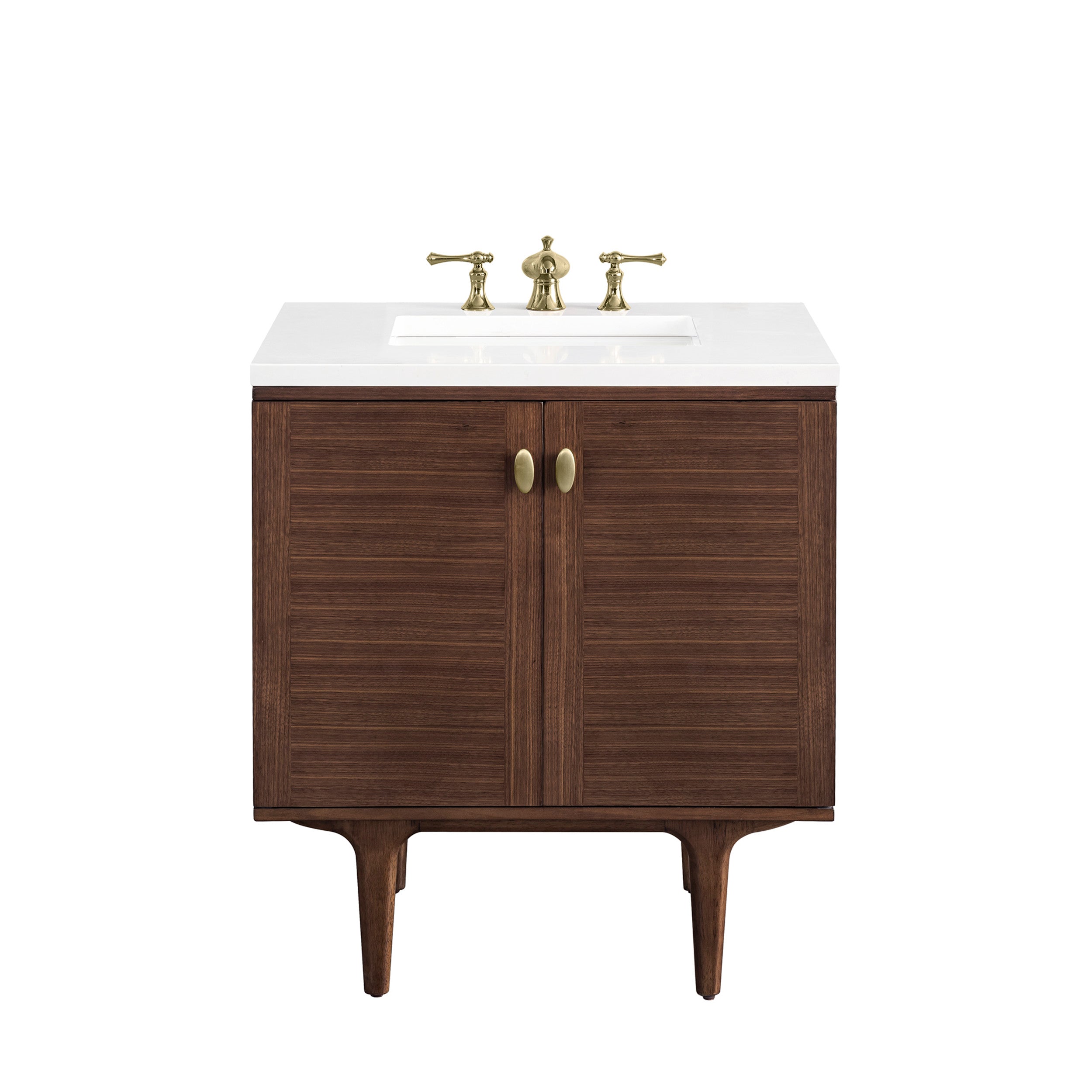 Mid-Century Walnut / White Zeus - 3 Faucet Holes