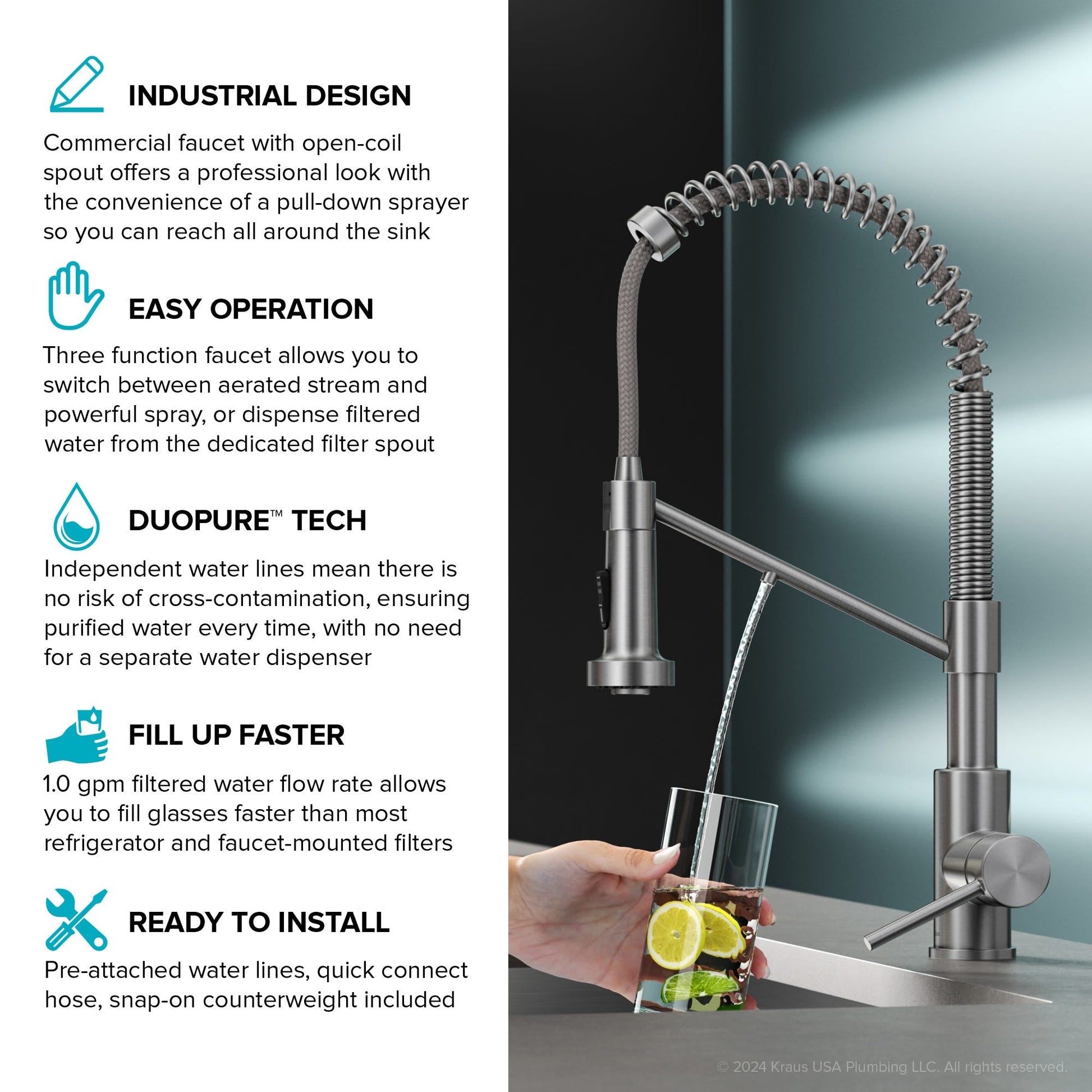 Spot Free Stainless Steel / 2-in-1 Filter