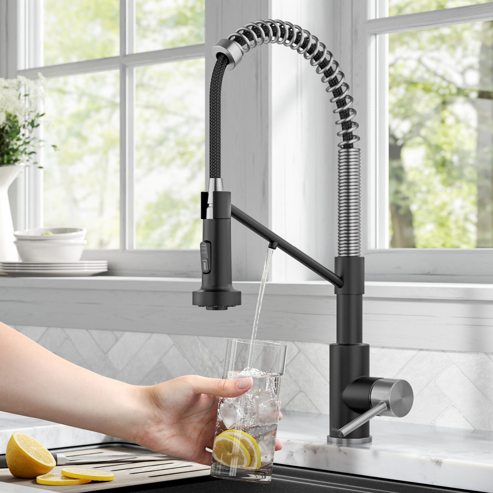 Spot Free Stainless Steel / Matte Black / 2-in-1 Filter