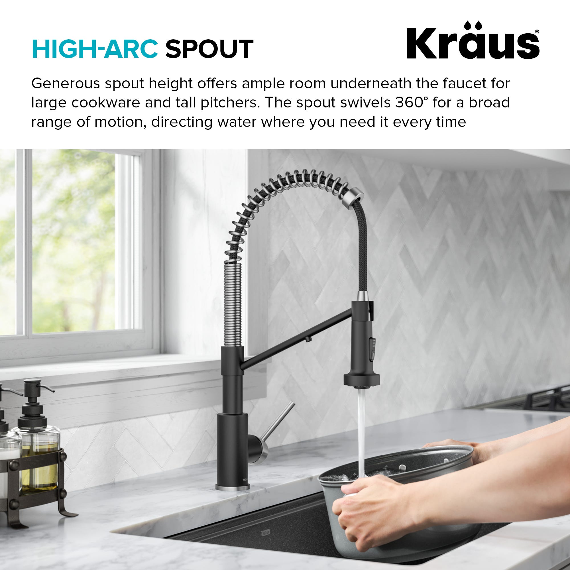 Spot Free Stainless Steel / Matte Black / 2-in-1 Filter