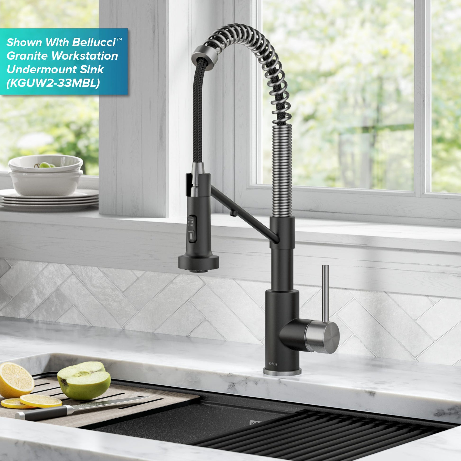 Spot Free Stainless Steel / Matte Black / 2-in-1 Filter