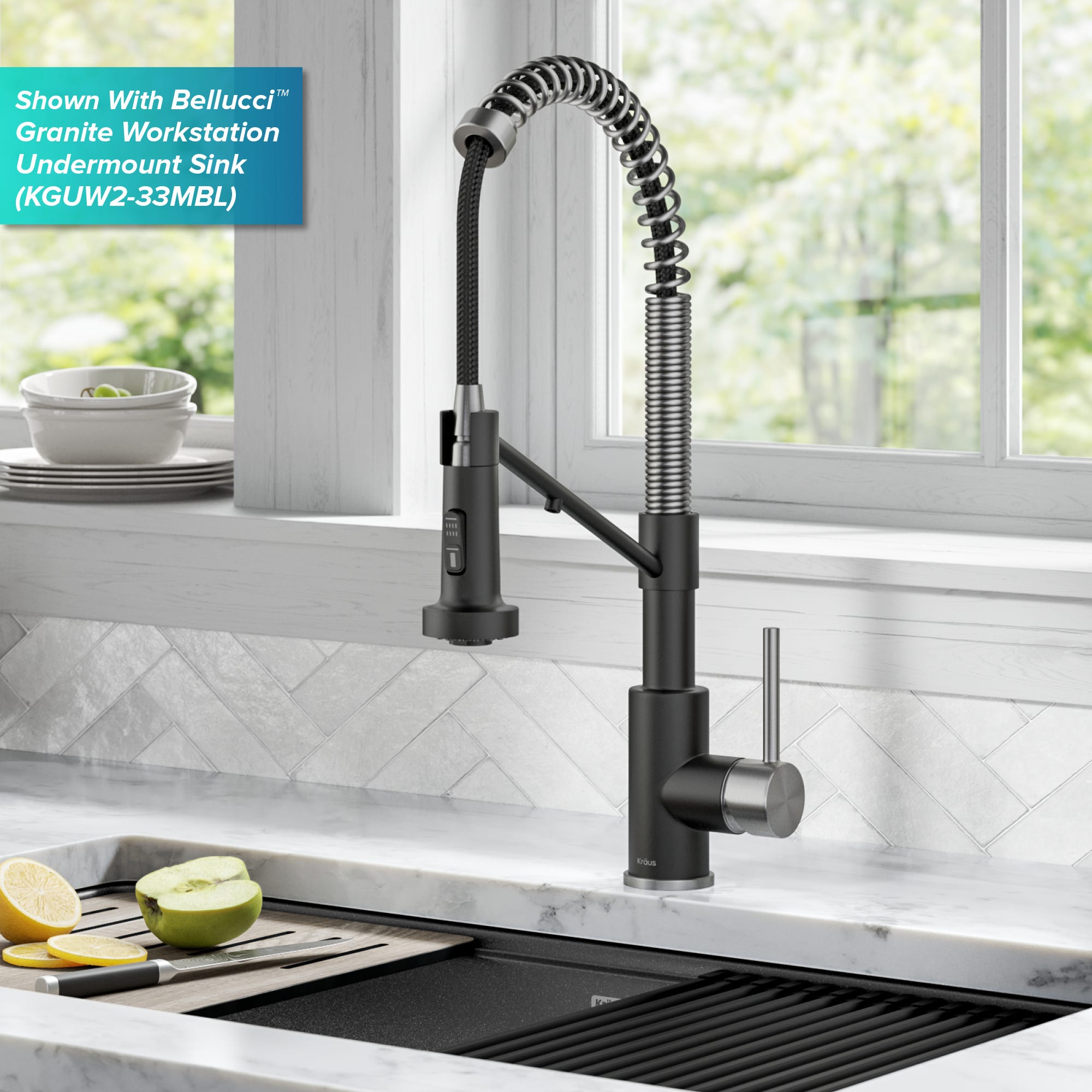Spot Free Stainless Steel / Matte Black / 2-in-1 Filter