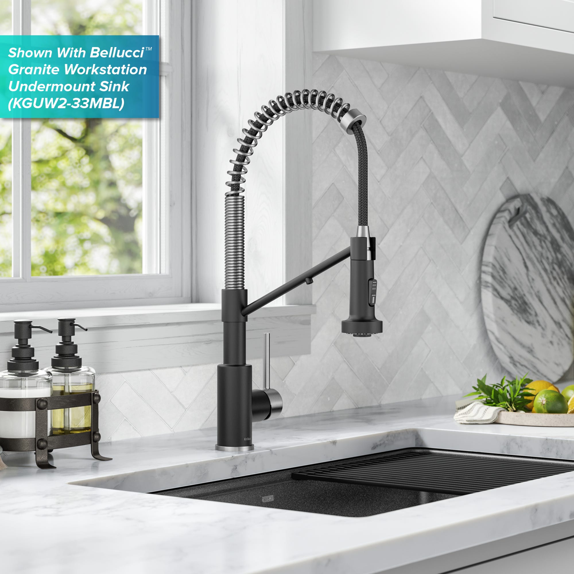 Spot Free Stainless Steel / Matte Black / 2-in-1 Filter
