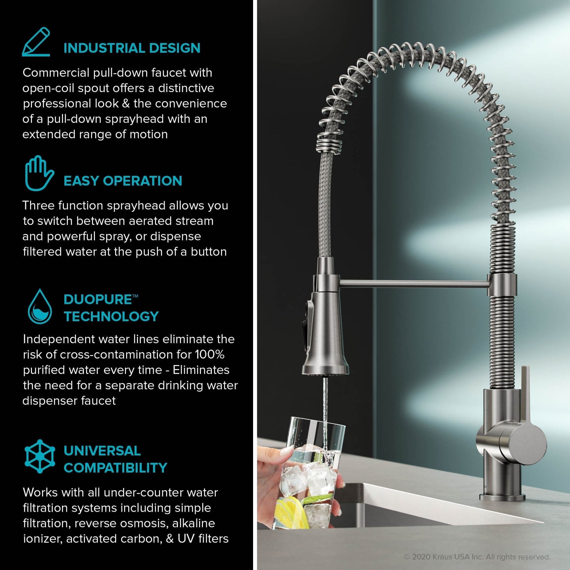 Spot Free Stainless Steel / 2-in-1 Filter