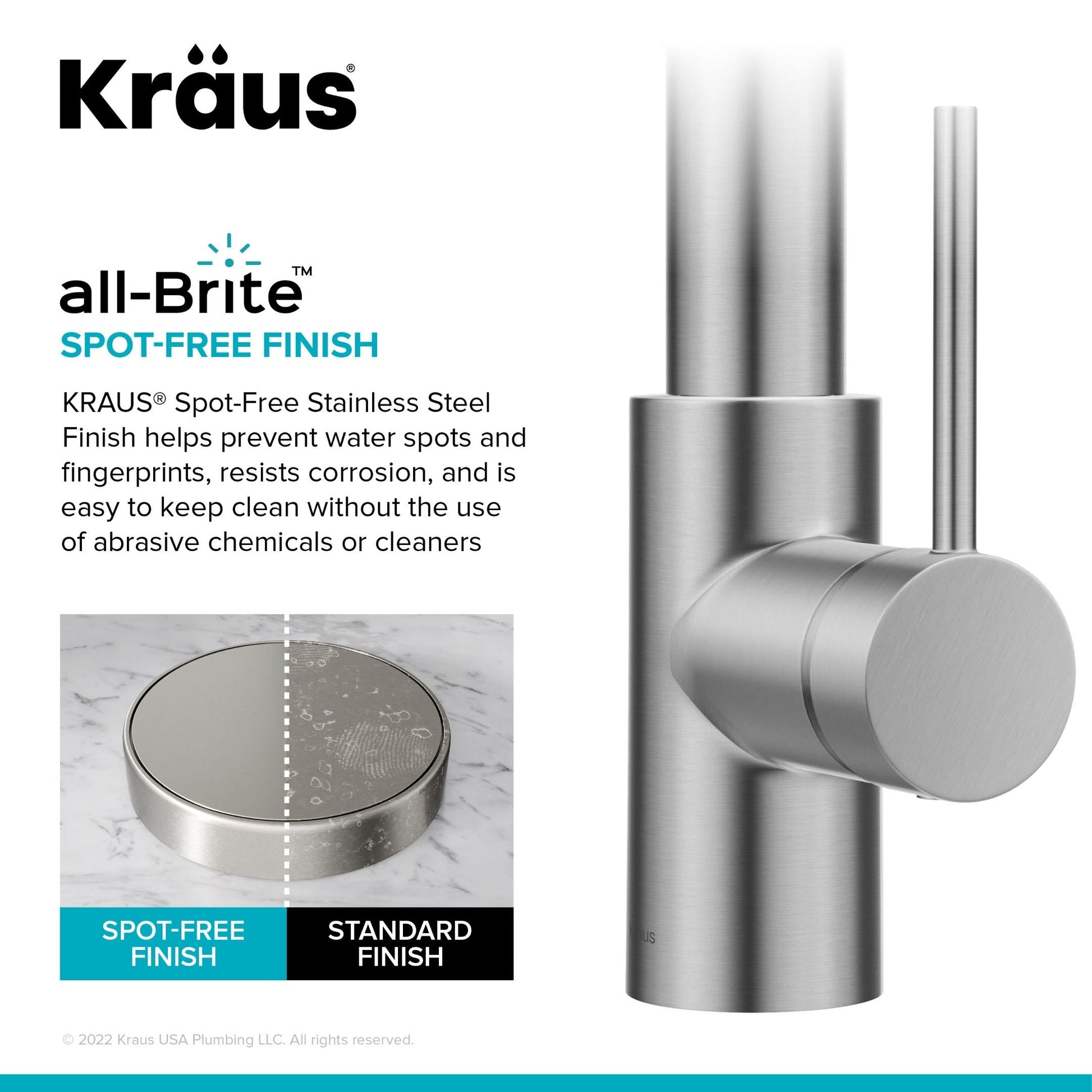 Spot Free Stainless Steel / 2-in-1 Filter / No
