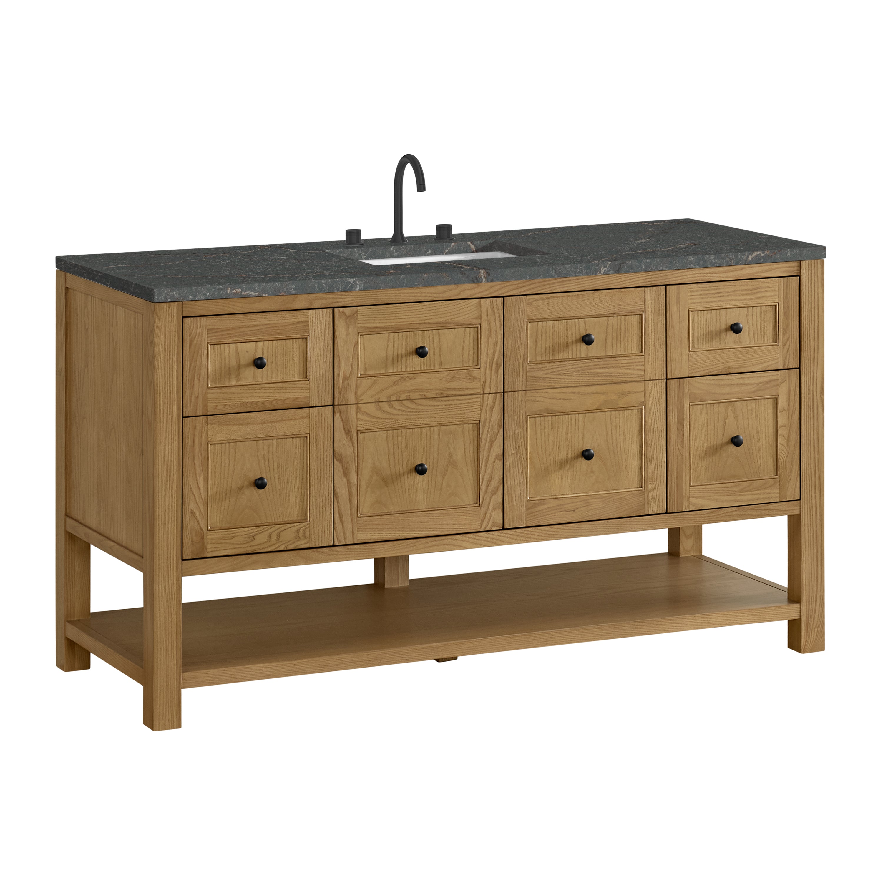 Light Natural Oak / Parisien Bleu - 3 Faucet Holes