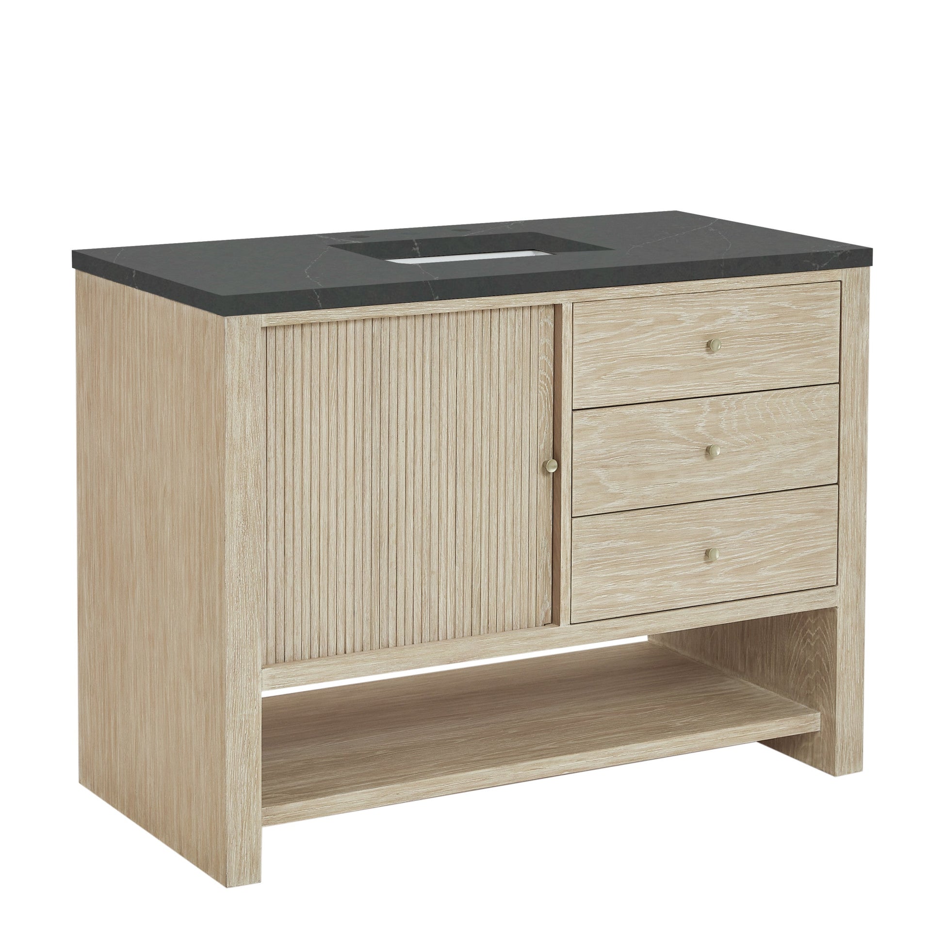 Sunwashed Oak / Charcoal Soapstone - 3 Faucet Holes
