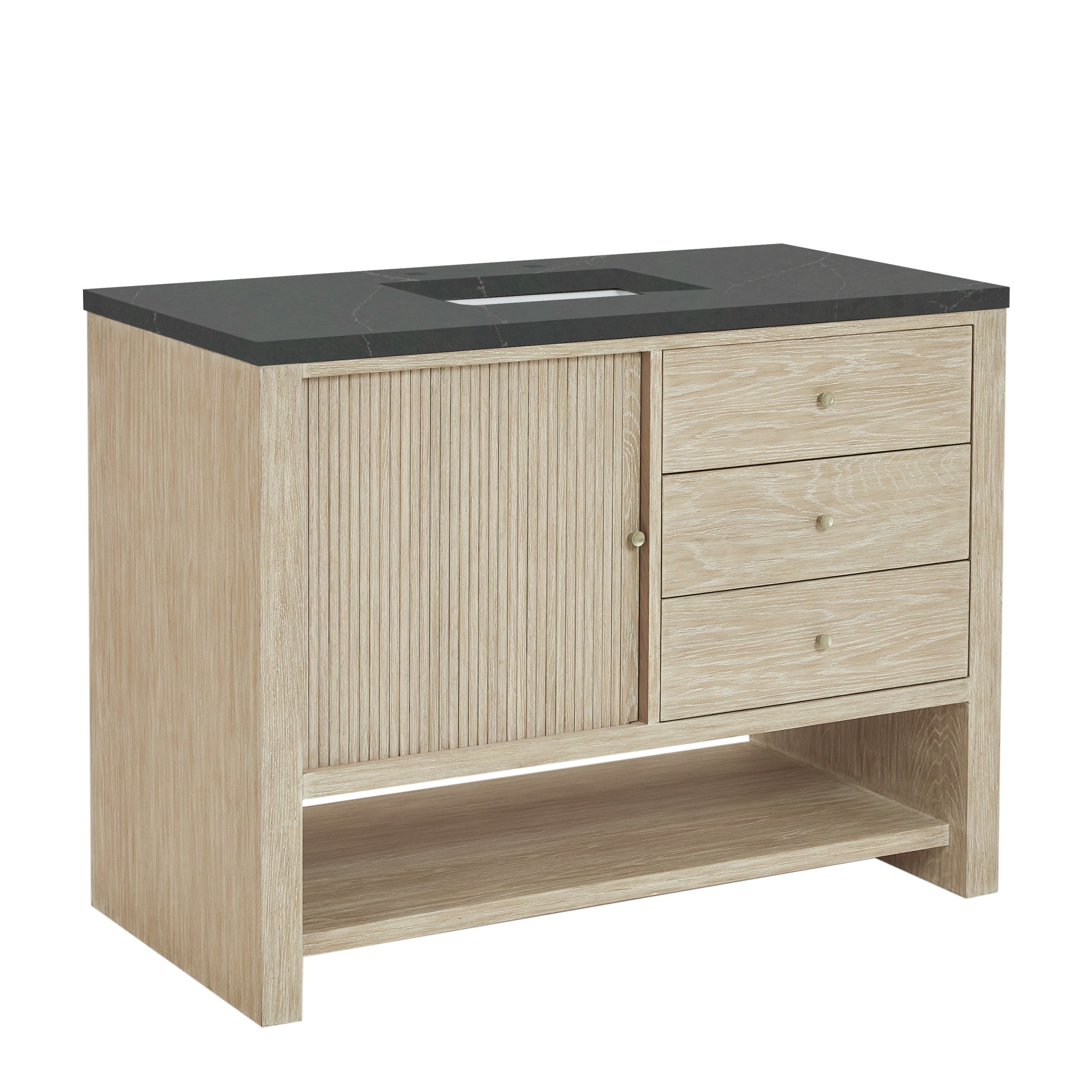 Sunwashed Oak / Charcoal Soapstone - 3 Faucet Holes