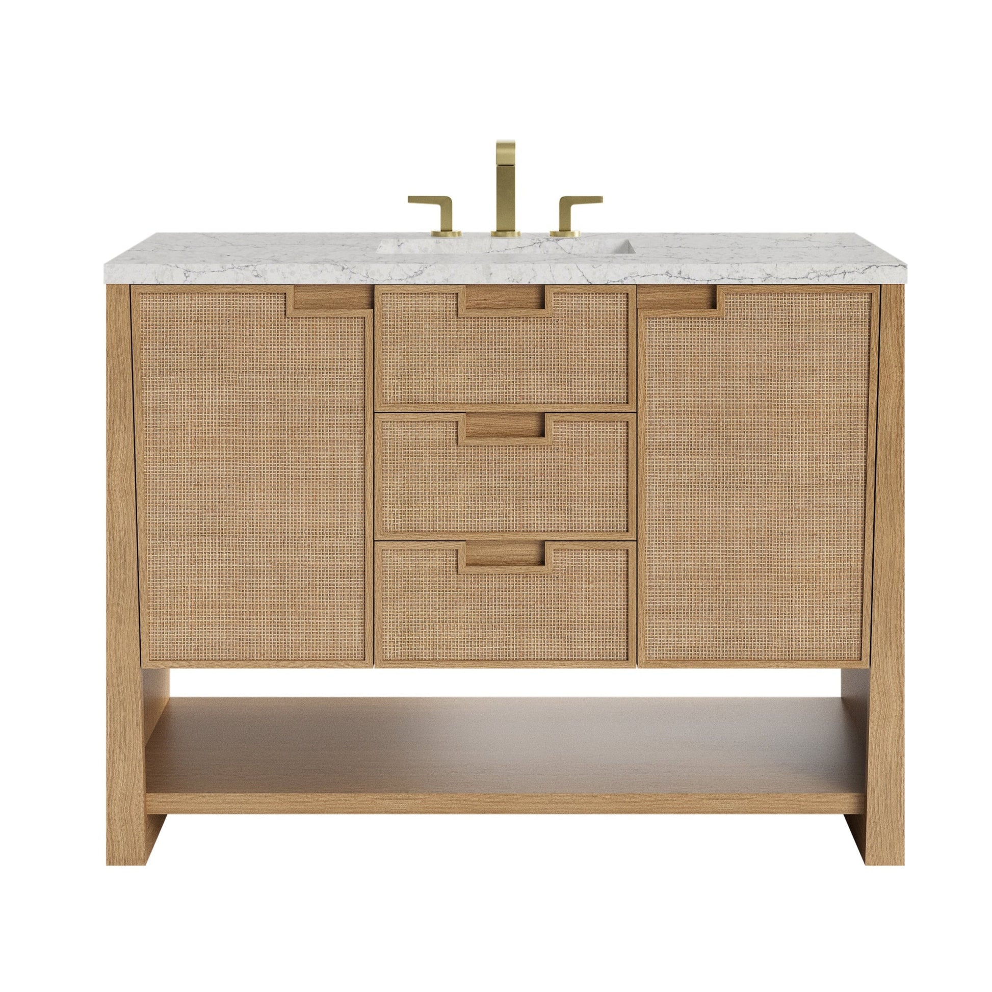 Seaside Oak / Eternal Jasmine Pearl - 3 Faucet Holes