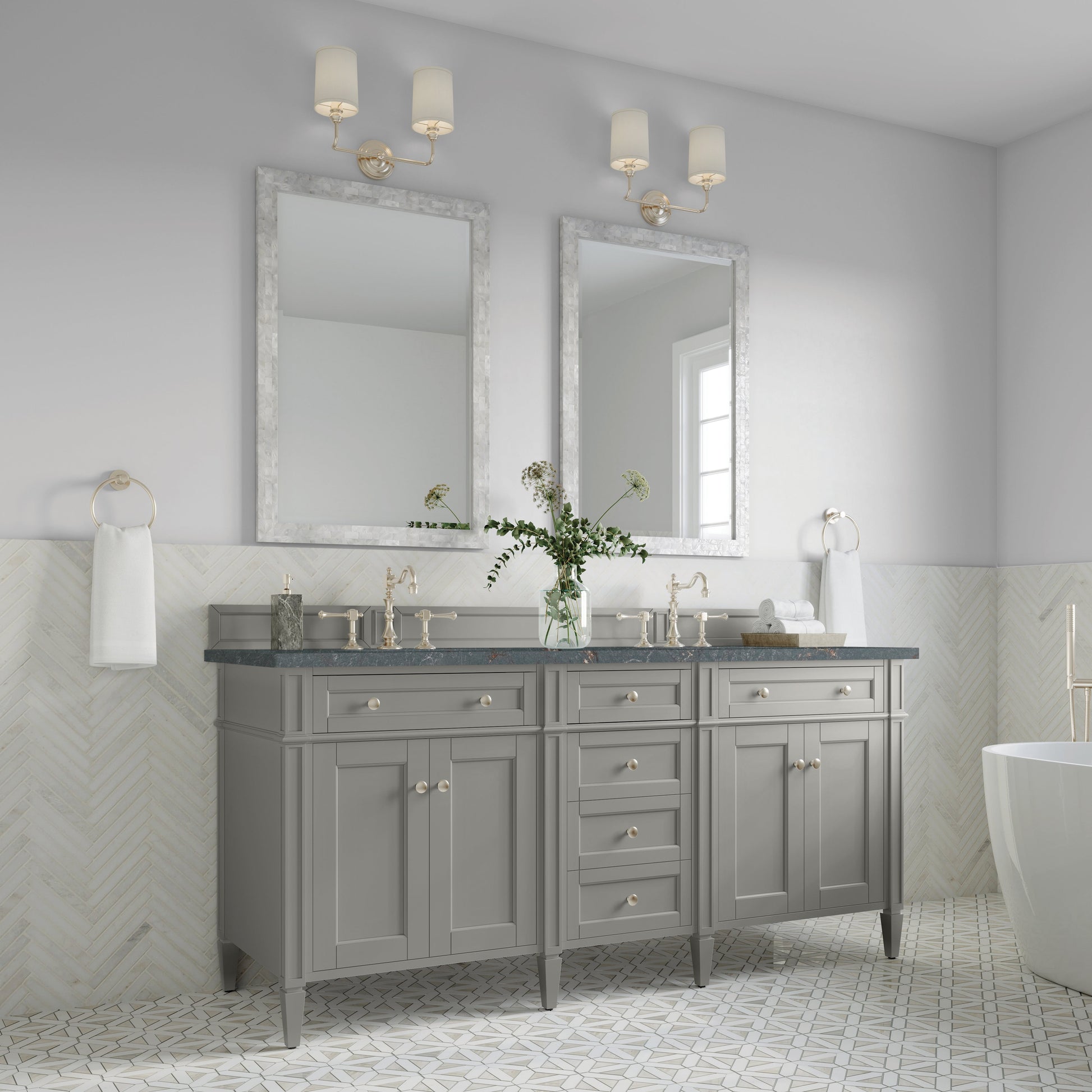 Urban Gray / Parisien Bleu - 3 Faucet Holes