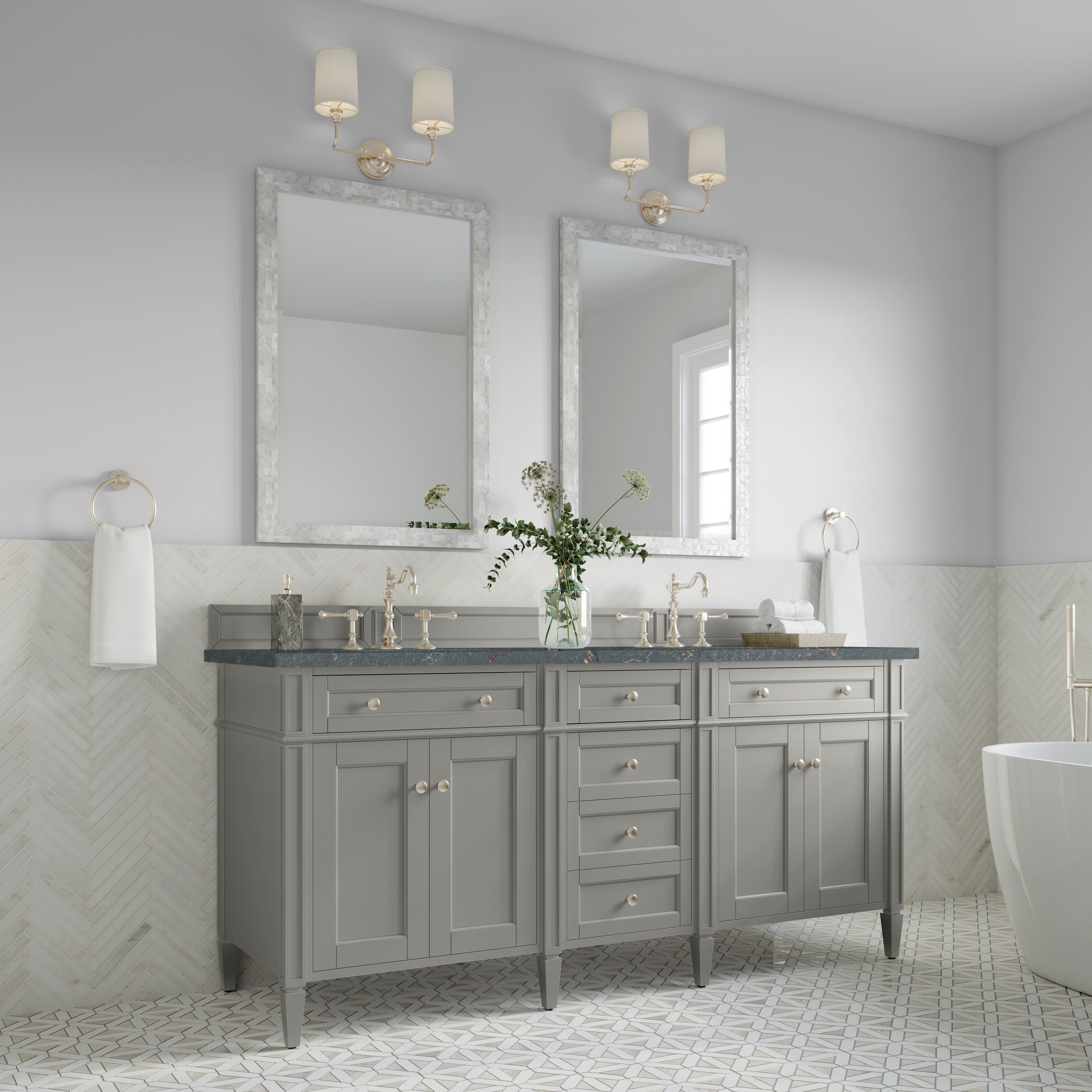 Urban Gray / Parisien Bleu - 3 Faucet Holes