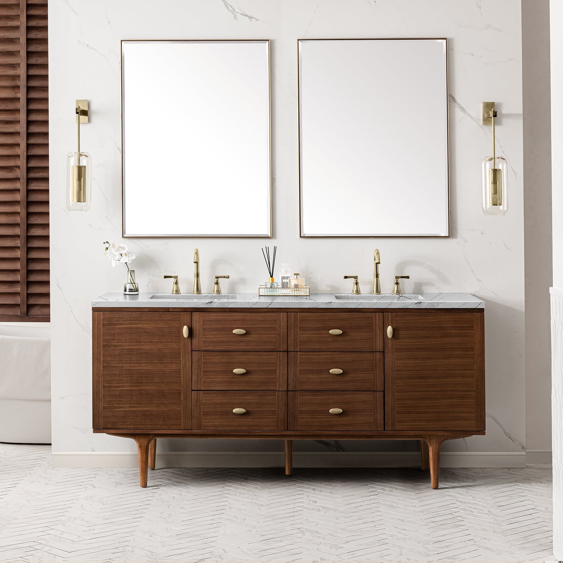 Mid-Century Walnut / Ethereal Noctis - 3 Faucet Holes