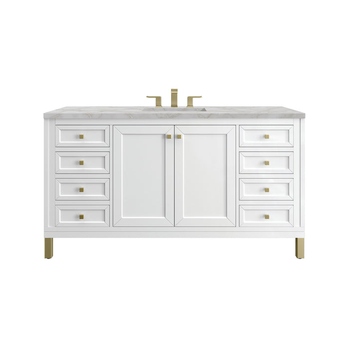 Glossy White / Victorian Silver - 3 Faucet Holes