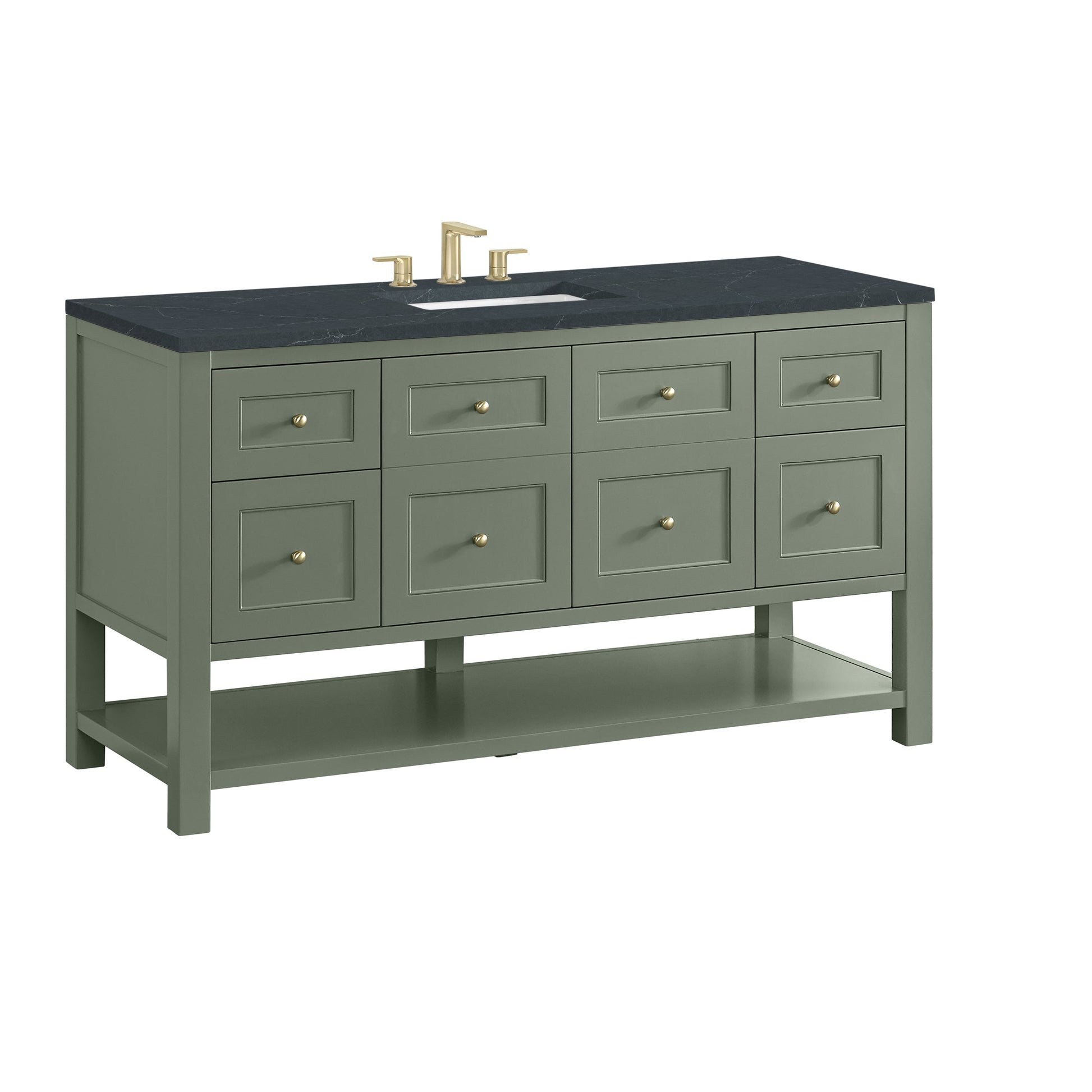 Smokey Celadon / Charcoal Soapstone - 3 Faucet Holes