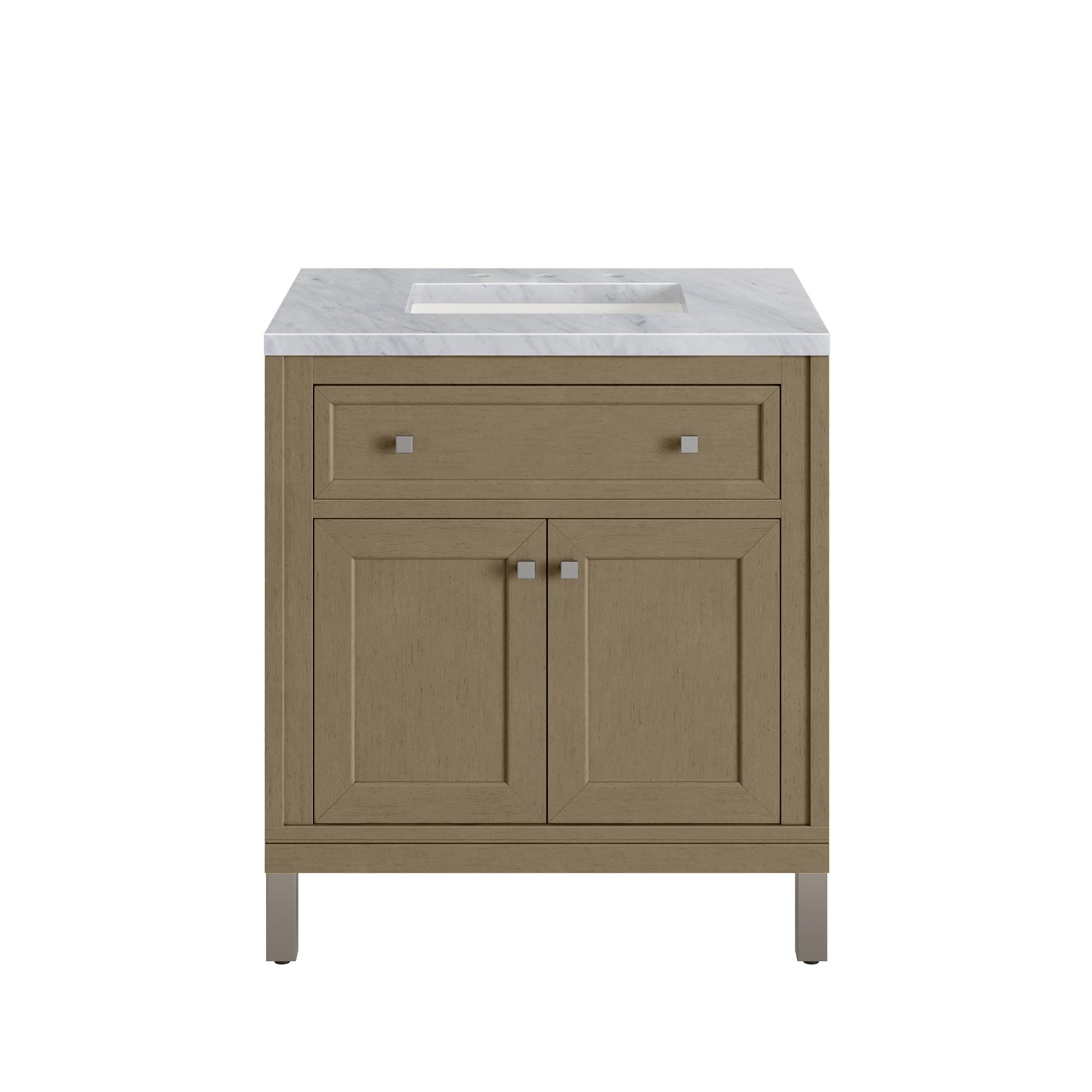 Walnut Whisper / Carrara White - 3 Faucet Holes