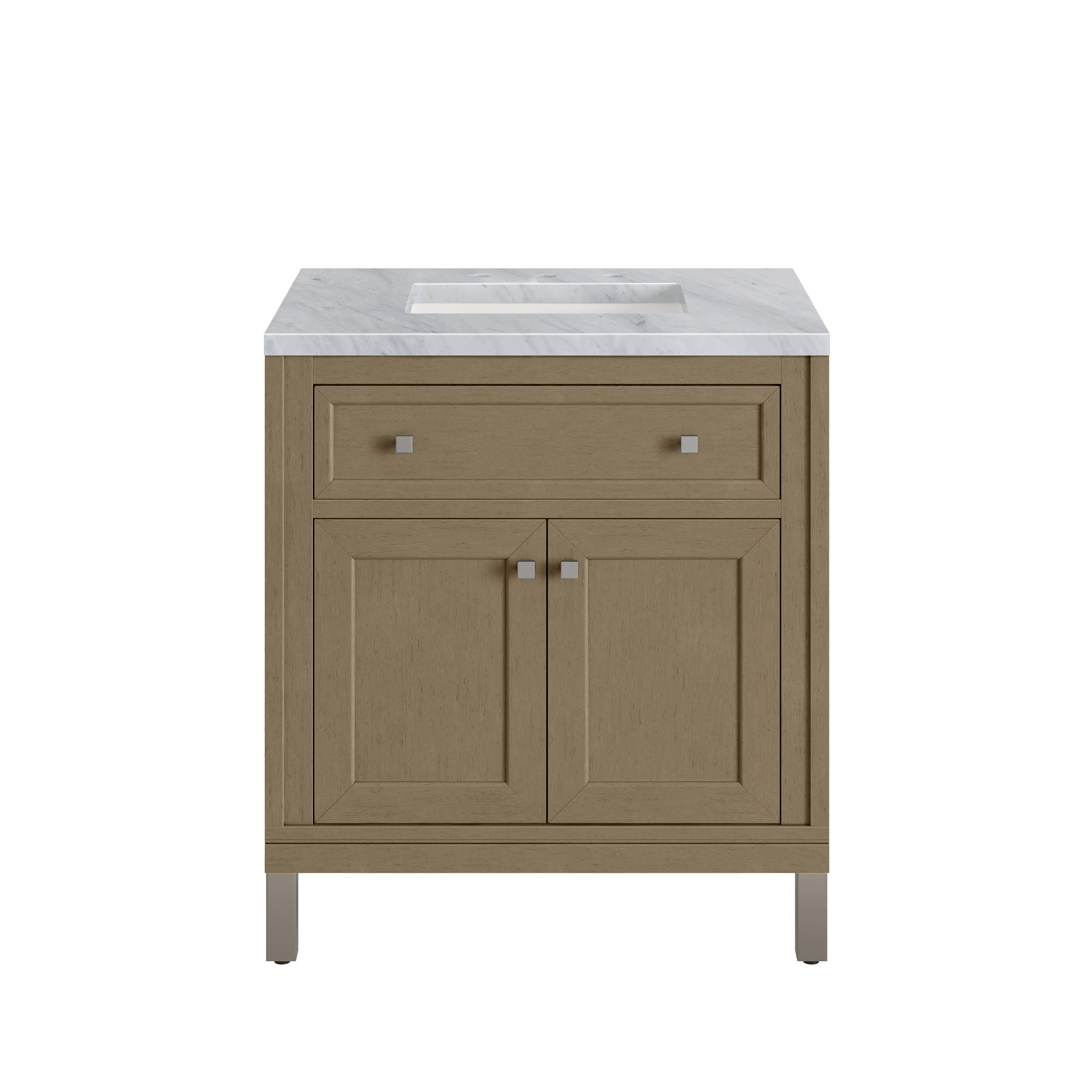 Walnut Whisper / Carrara White - 3 Faucet Holes