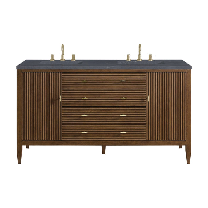 Mid-Century Walnut / Charcoal Soapstone - 3 Faucet Holes