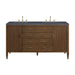 Mid-Century Walnut / Charcoal Soapstone - 3 Faucet Holes