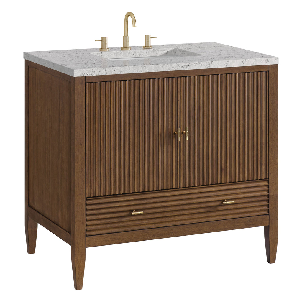 Mid-Century Walnut / Eternal Jasmine Pearl - 3 Faucet Holes