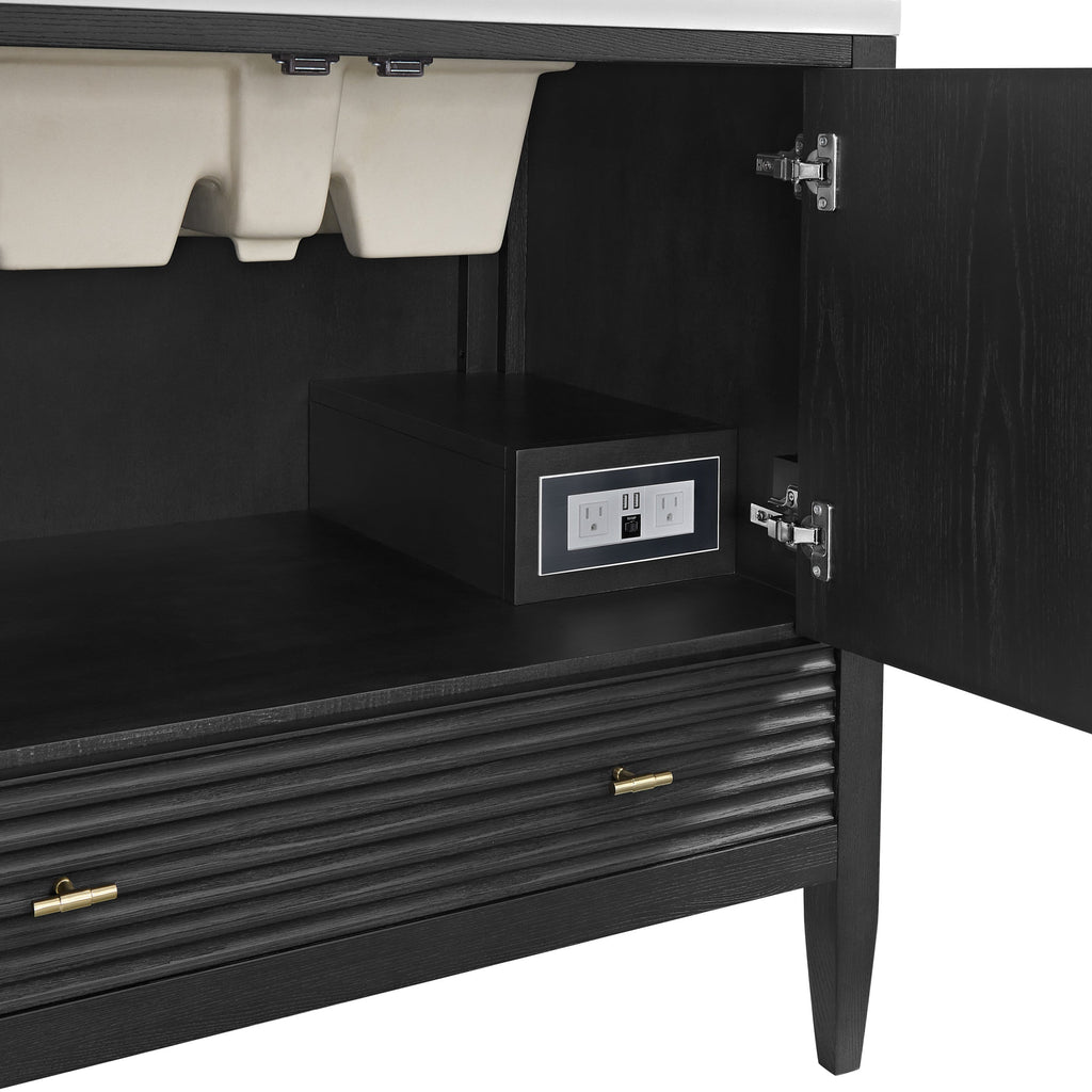Carbon Oak / White Zeus - 3 Faucet Holes