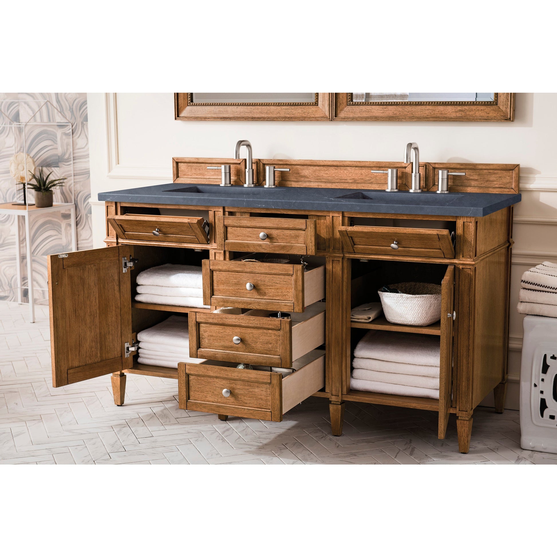 Saddle Brown / Charcoal Soapstone - 3 Faucet Holes