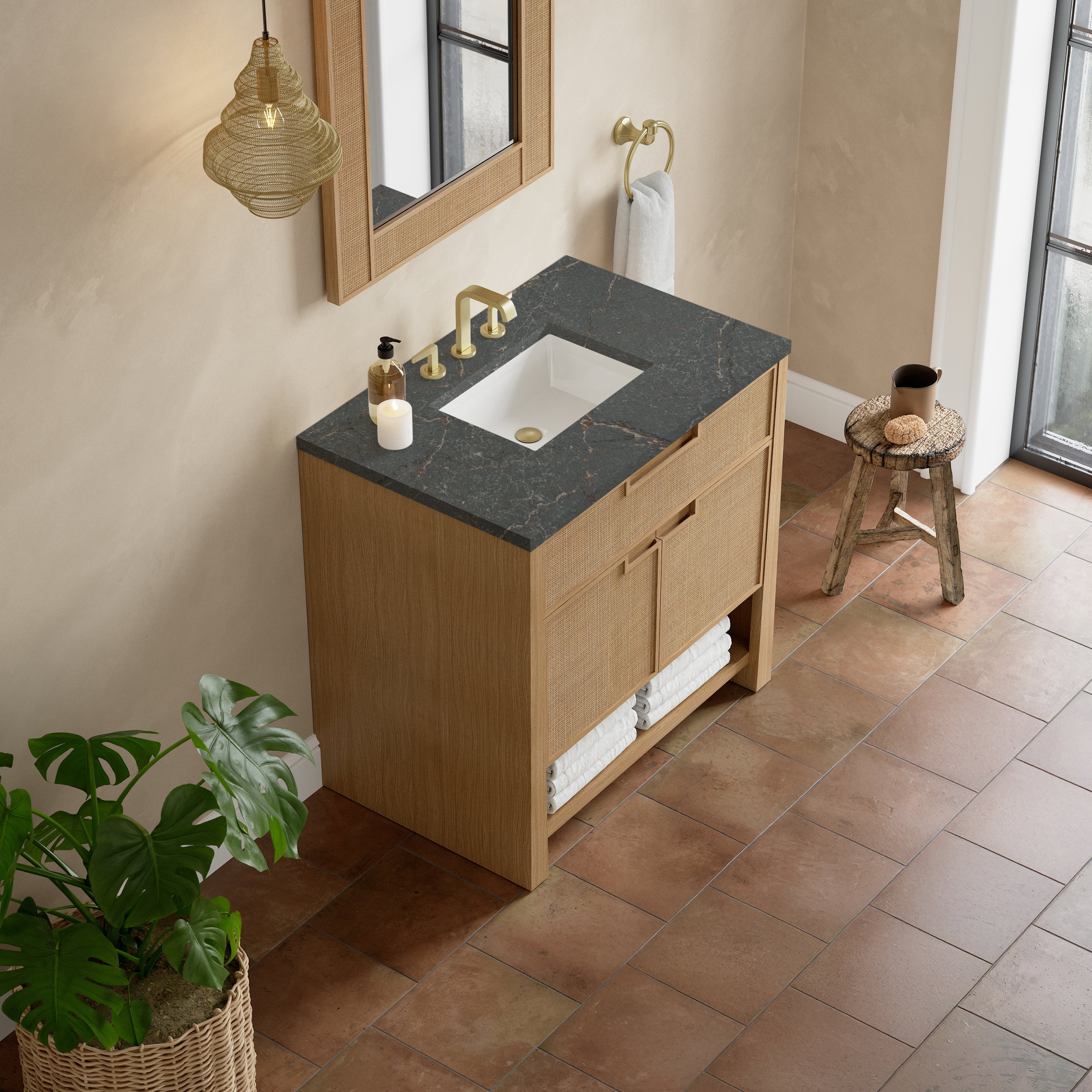Seaside Oak / Parisien Bleu - 3 Faucet Holes