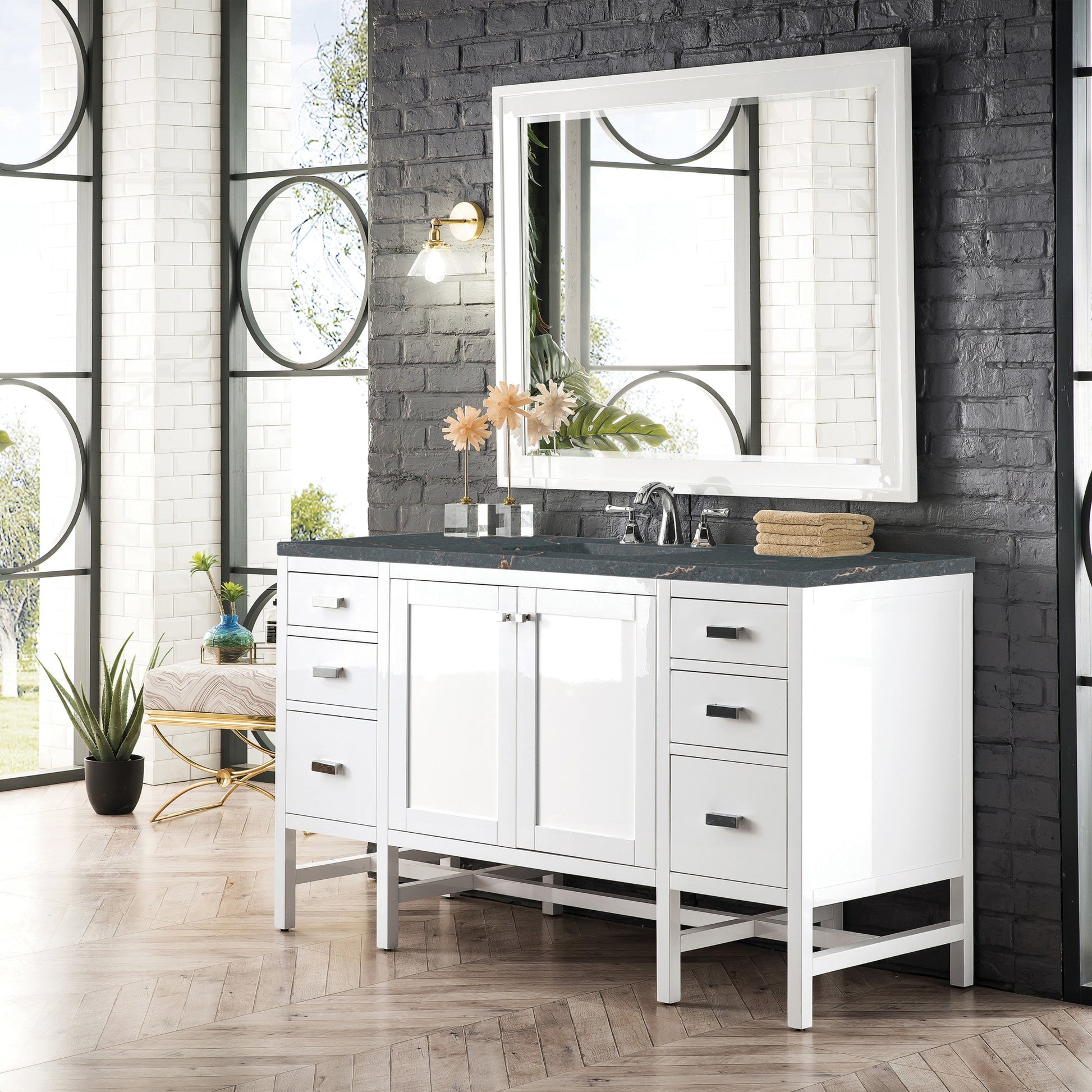 Glossy White / Parisien Bleu - 3 Faucet Holes