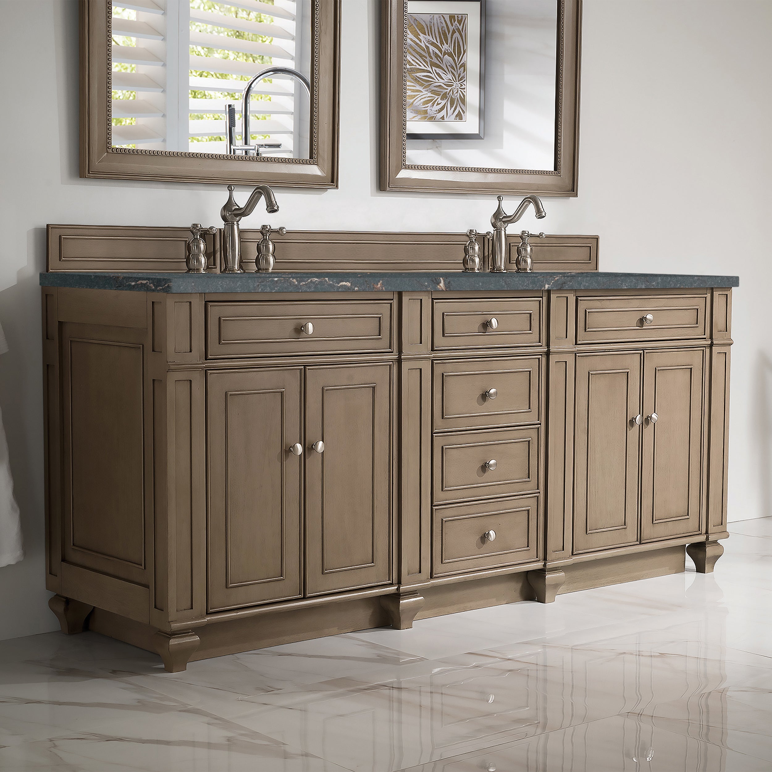 Whitewashed Walnut / Parisien Bleu - 3 Faucet Holes